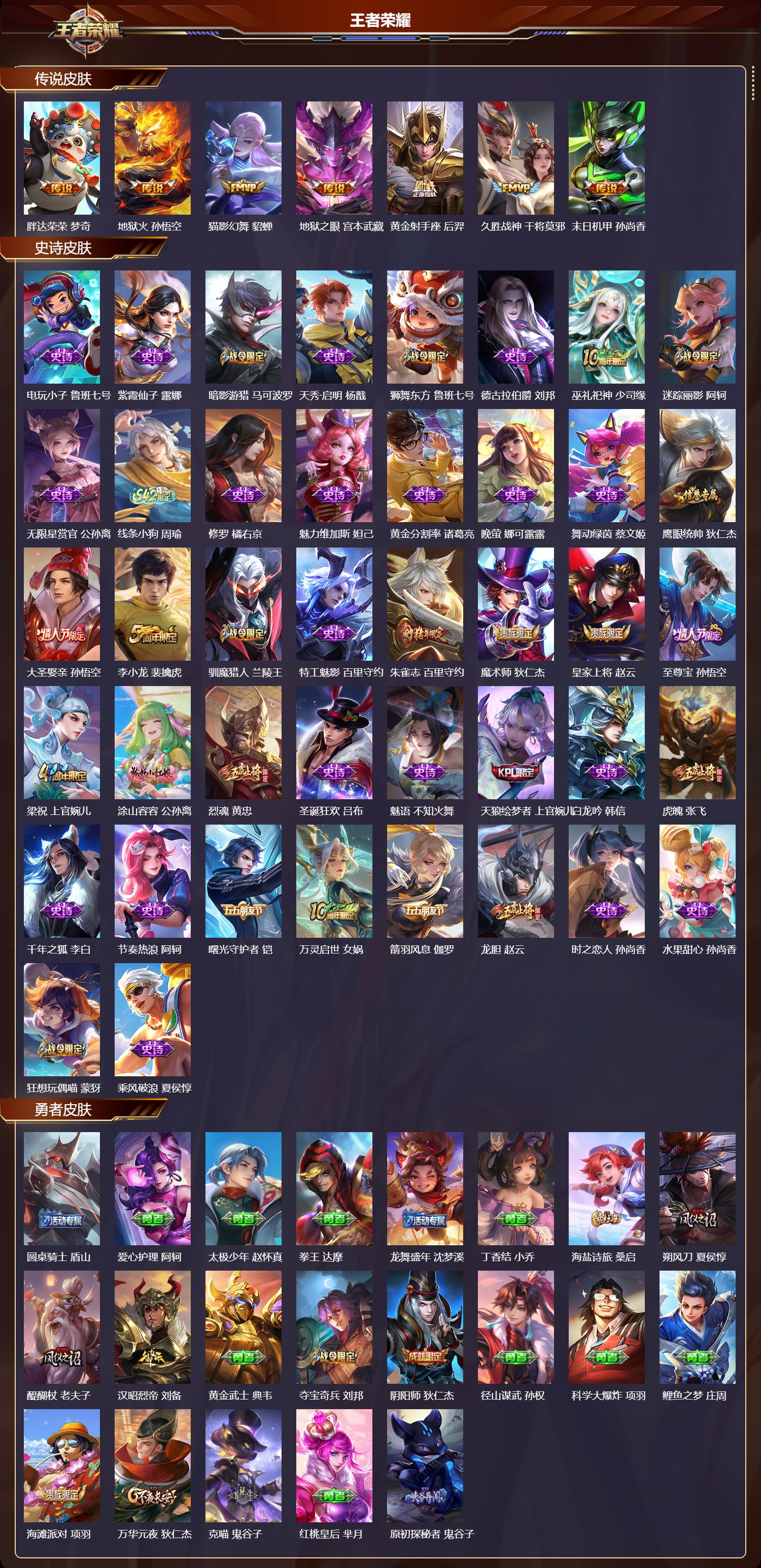 WZMK4252182王者荣耀账号详情图2 WZMK4252182王者荣耀账号详情图2