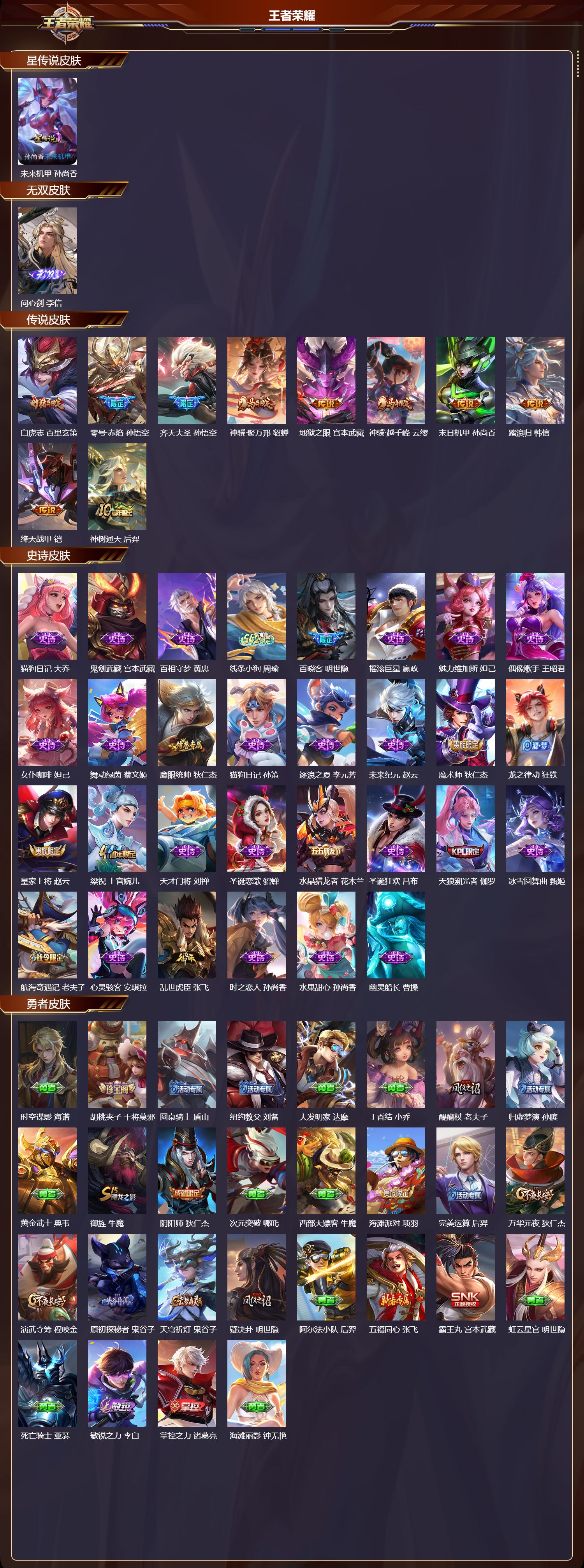 WZQM4252145王者荣耀账号详情图2 WZQM4252145王者荣耀账号详情图2