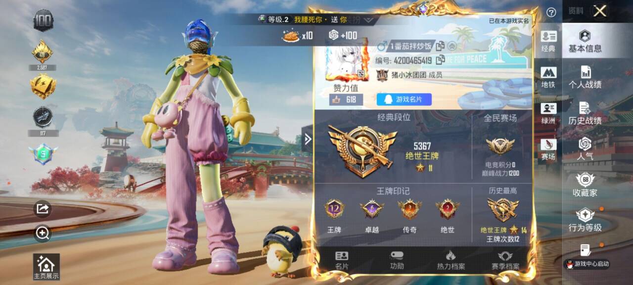 HPSJ4140299和平精英账号详情图3