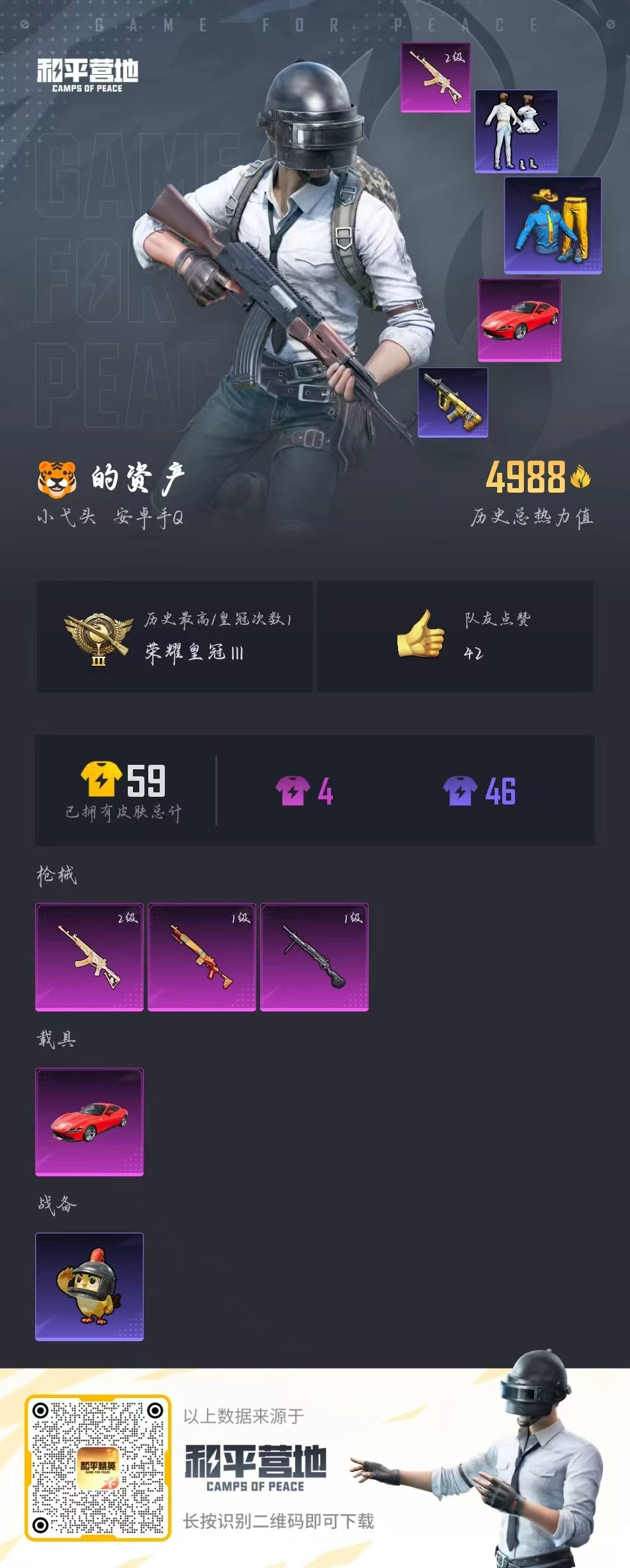 HPSJ4140407和平精英账号详情图2