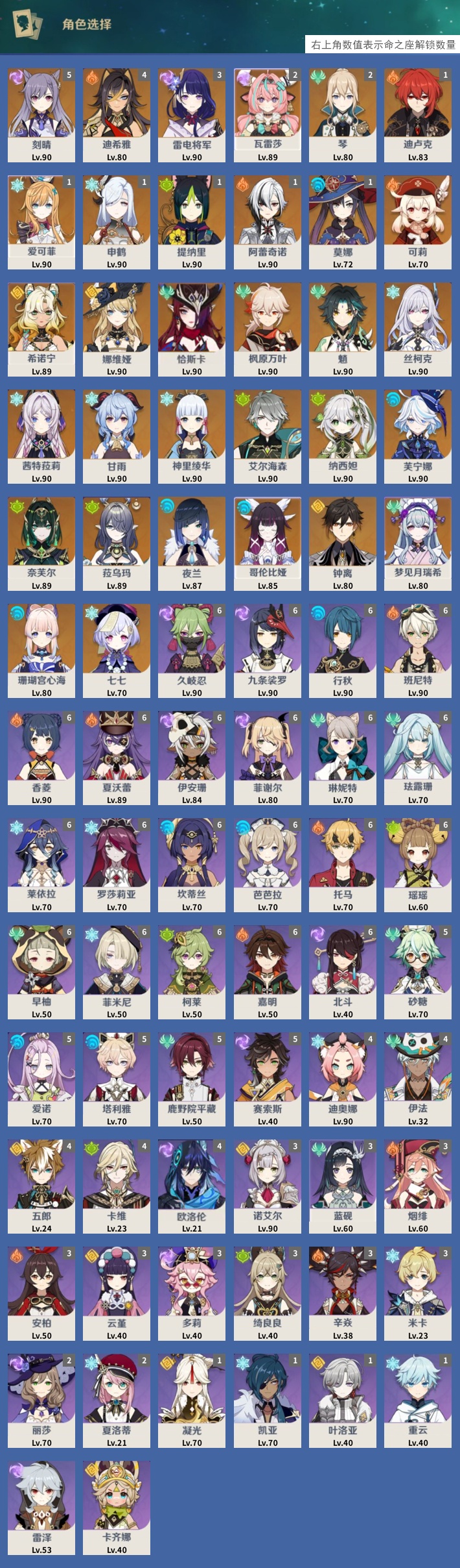 YSMK43779原神账号详情图3 YSMK43779原神账号详情图3