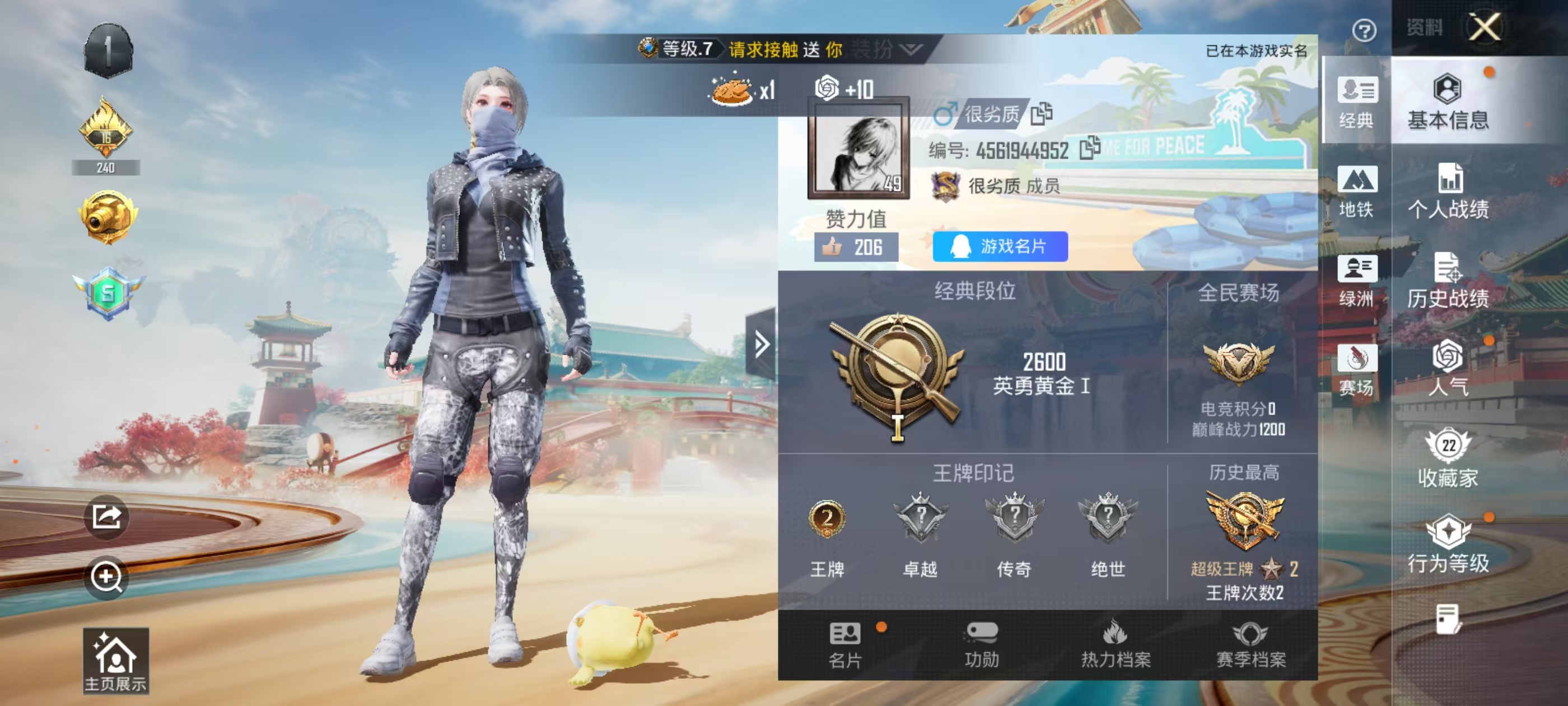 HPSJ4141966和平精英账号详情图3