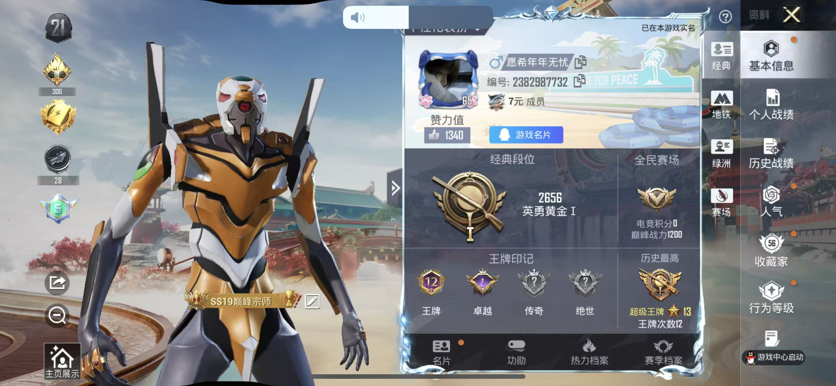 HPSJ4142107和平精英账号详情图3