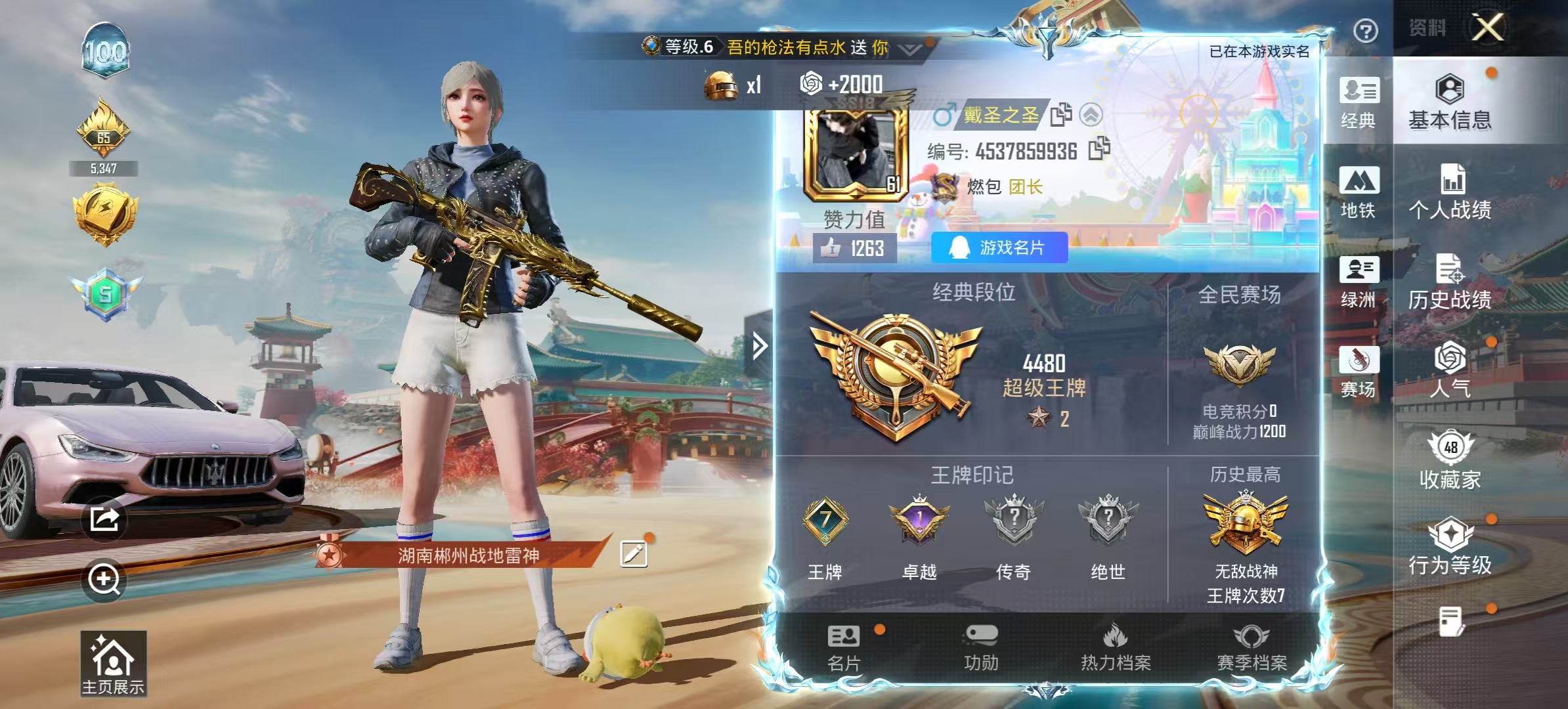 HPSJ4143643和平精英账号详情图3