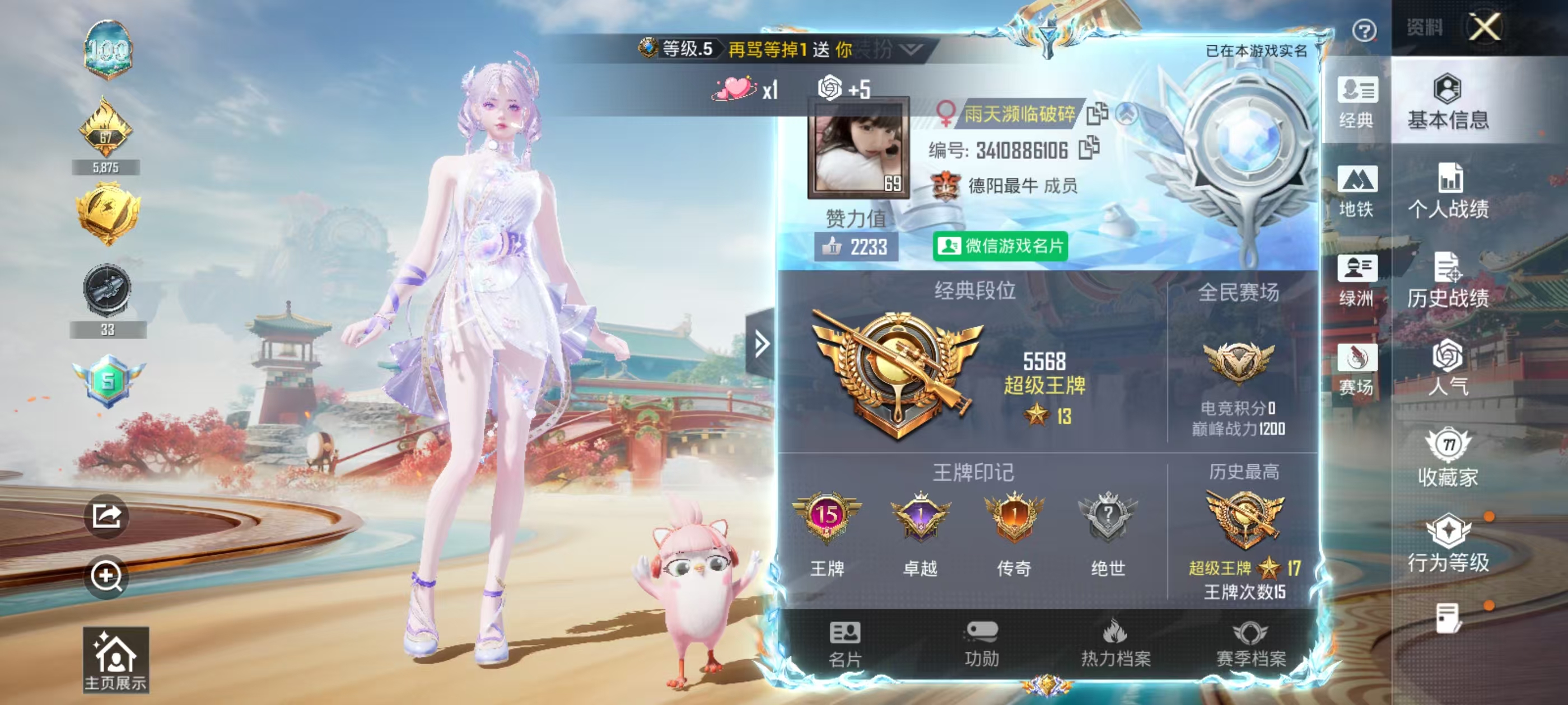 HPSJ4145107和平精英账号详情图3