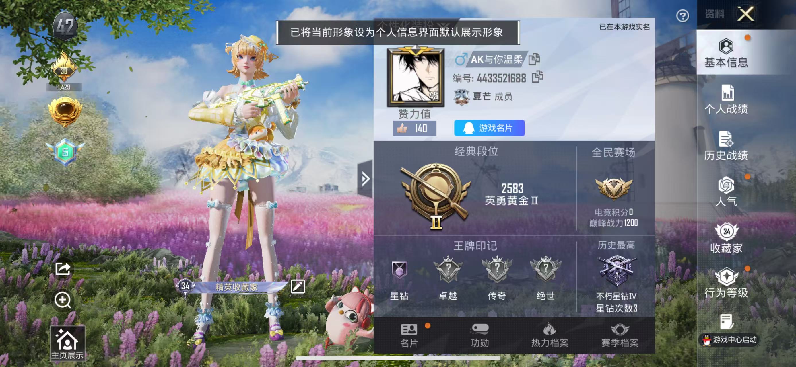 HPSJ4145715和平精英账号详情图3