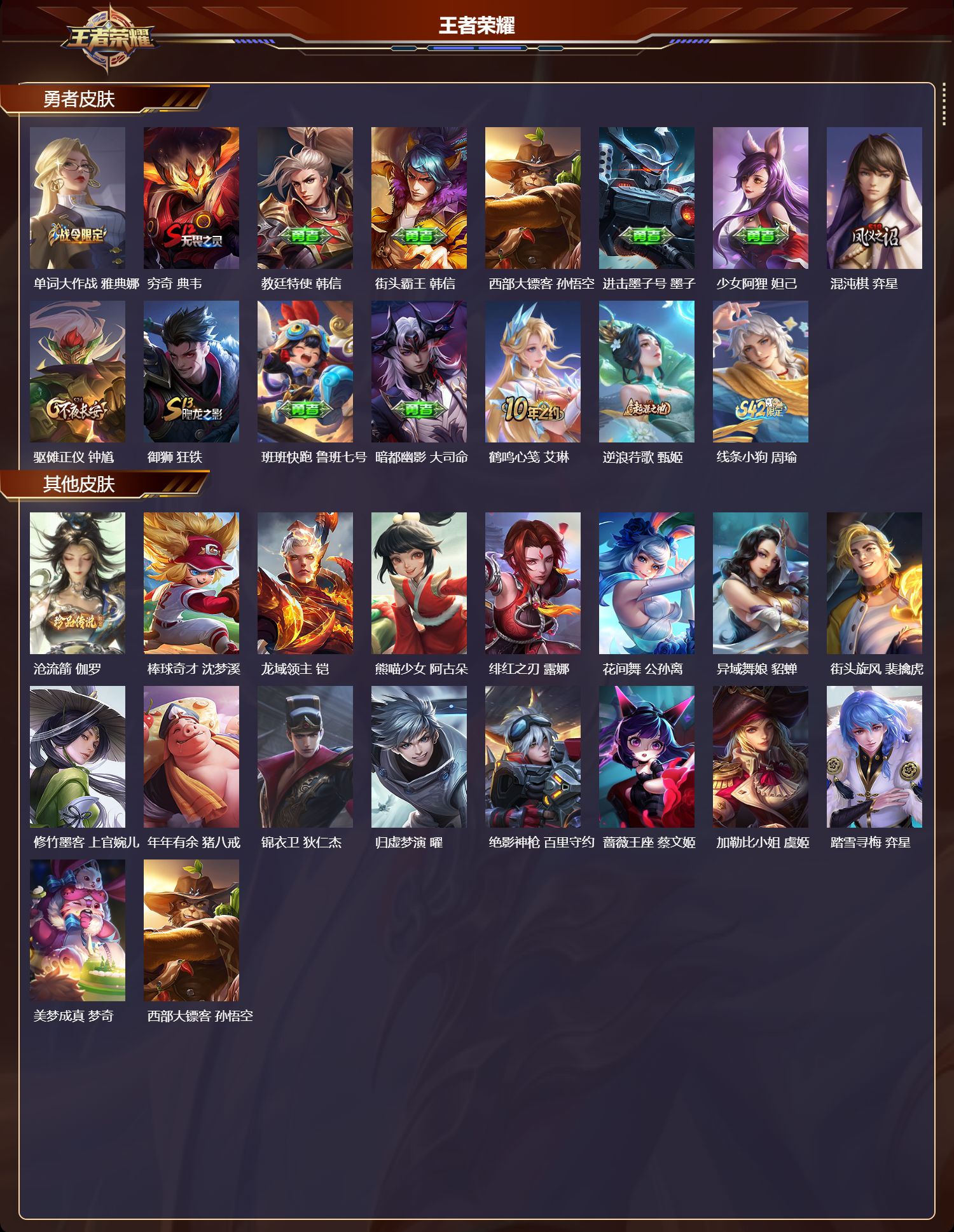 WZMK4262325王者荣耀账号详情图3