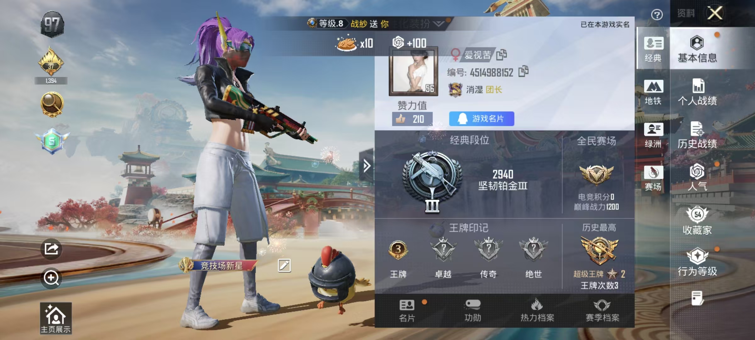 HPSJ4146296和平精英账号详情图3