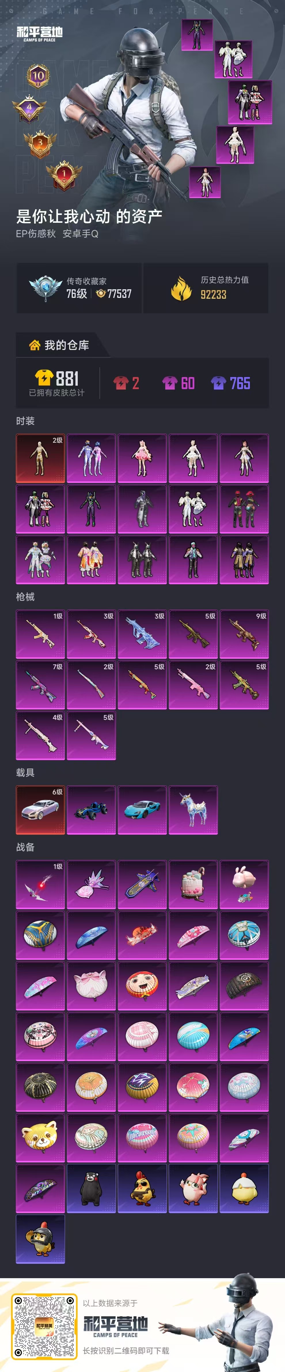 HPSJ4147863和平精英账号详情图2