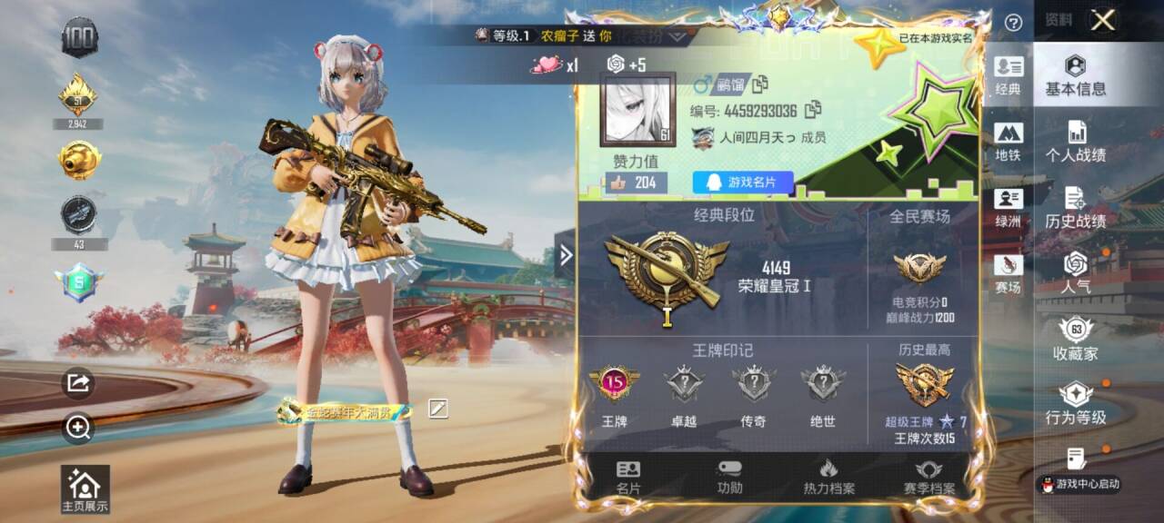 HPSJ4147908和平精英账号详情图3