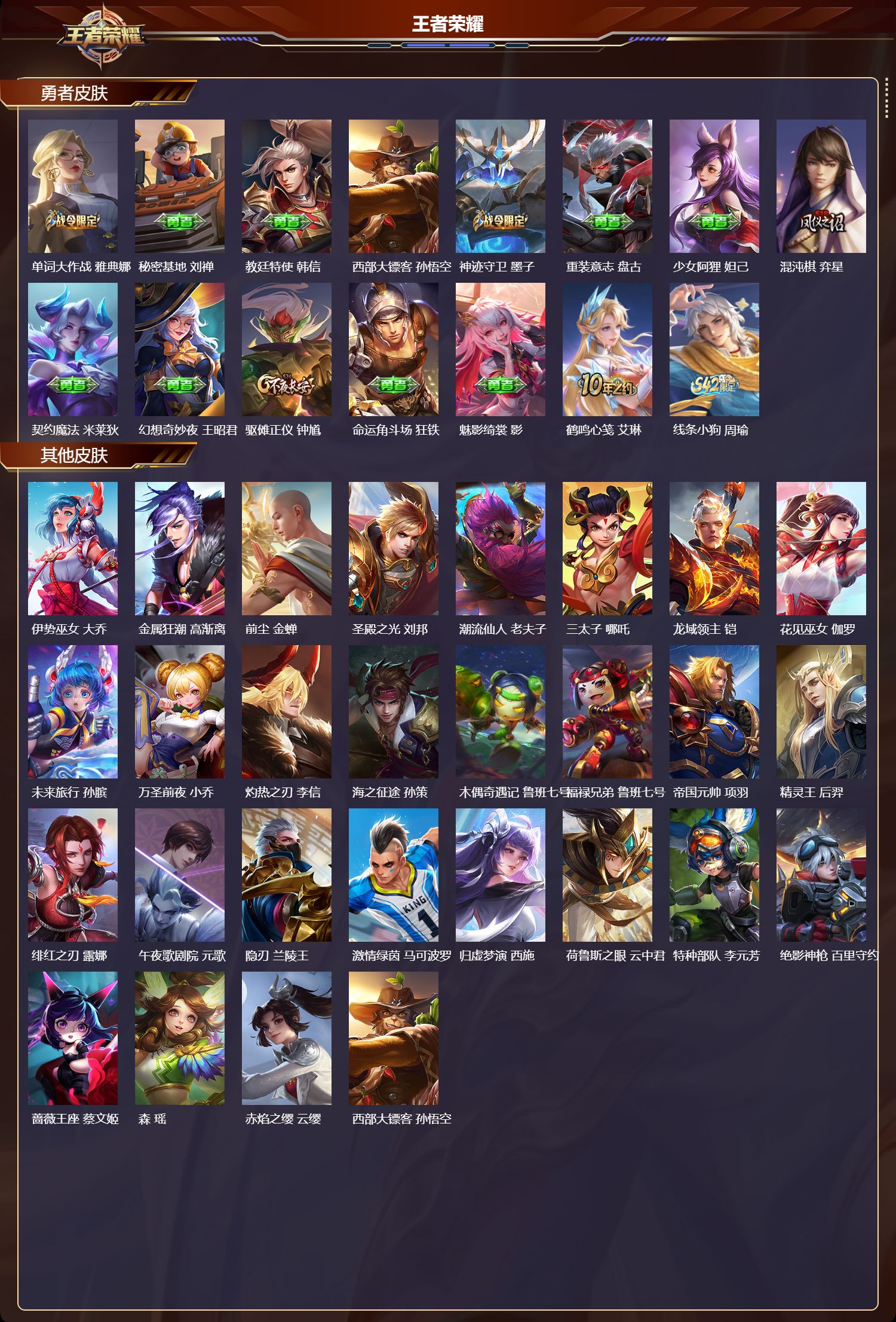 WZMK4267723王者荣耀账号详情图3