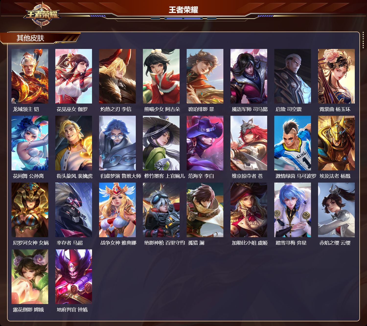 WZMK4200263王者荣耀账号详情图3