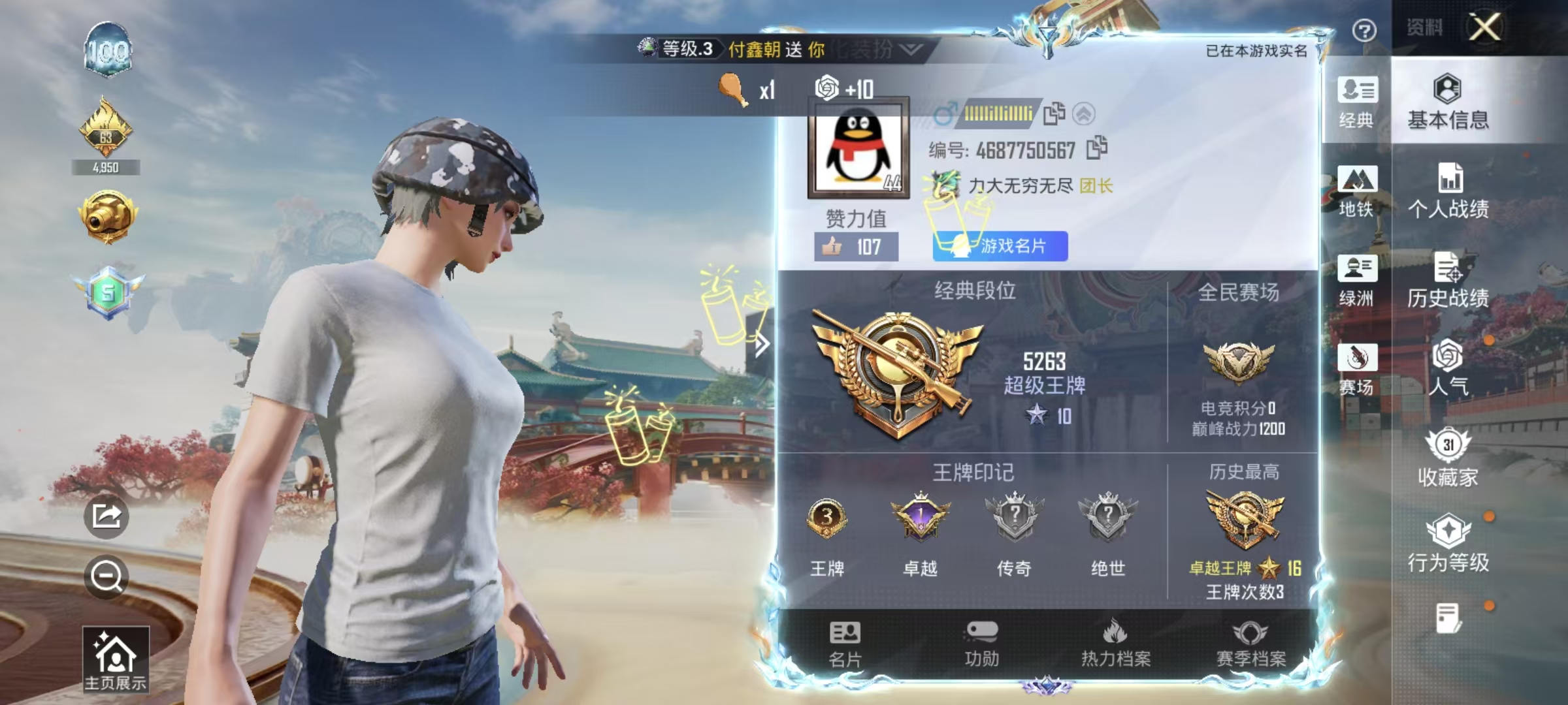 HPSJ4153010和平精英账号详情图3