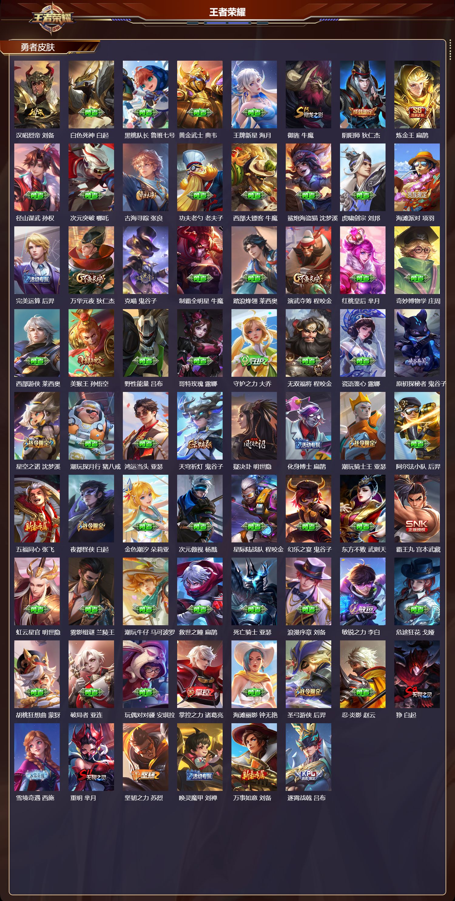 WZMK4201856王者荣耀账号详情图5