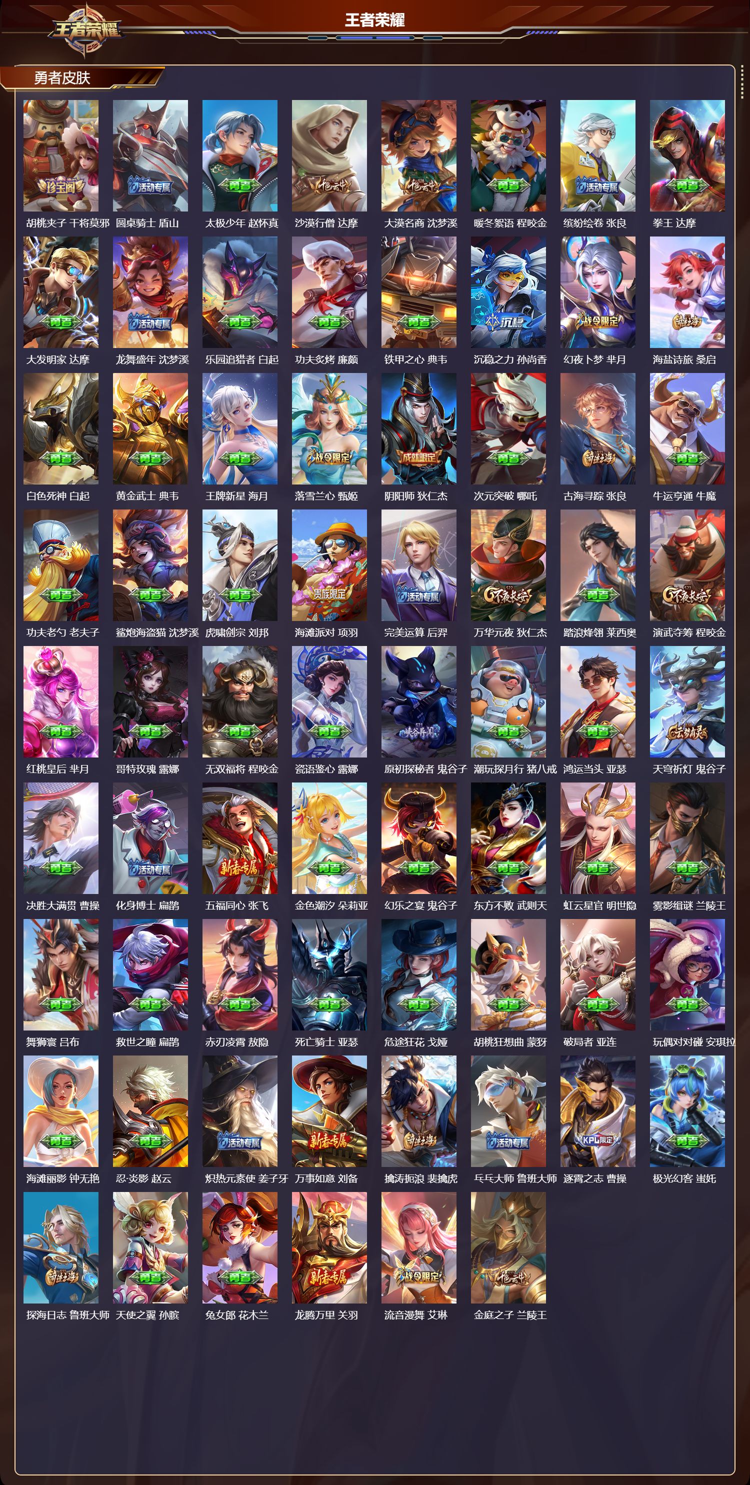 WZMK4203521王者荣耀账号详情图3