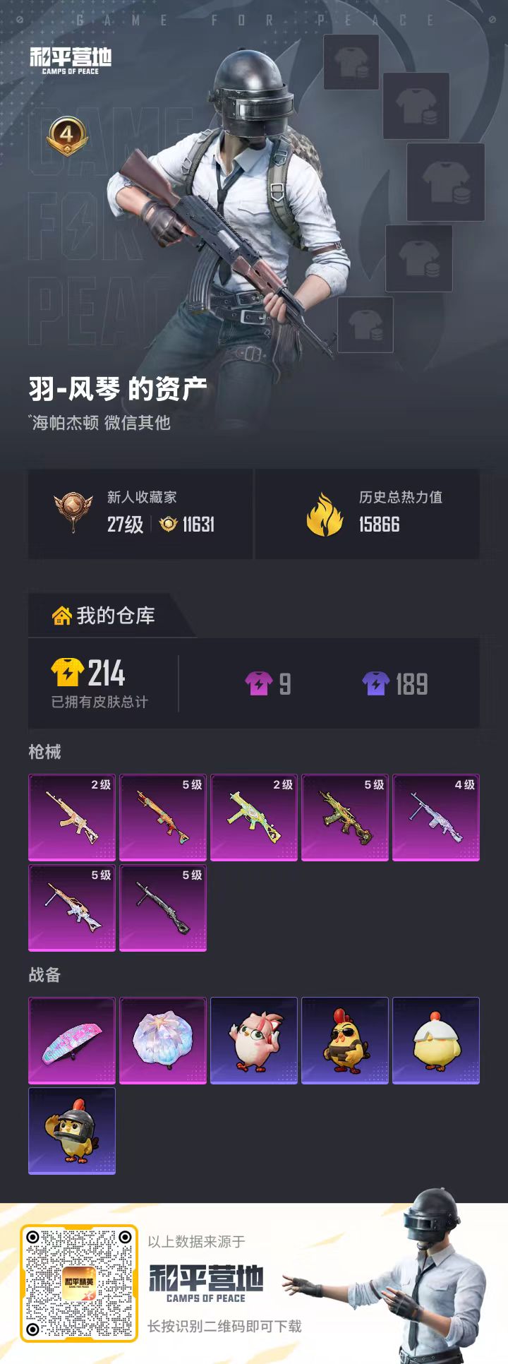 HPSJ4110752和平精英账号详情图2