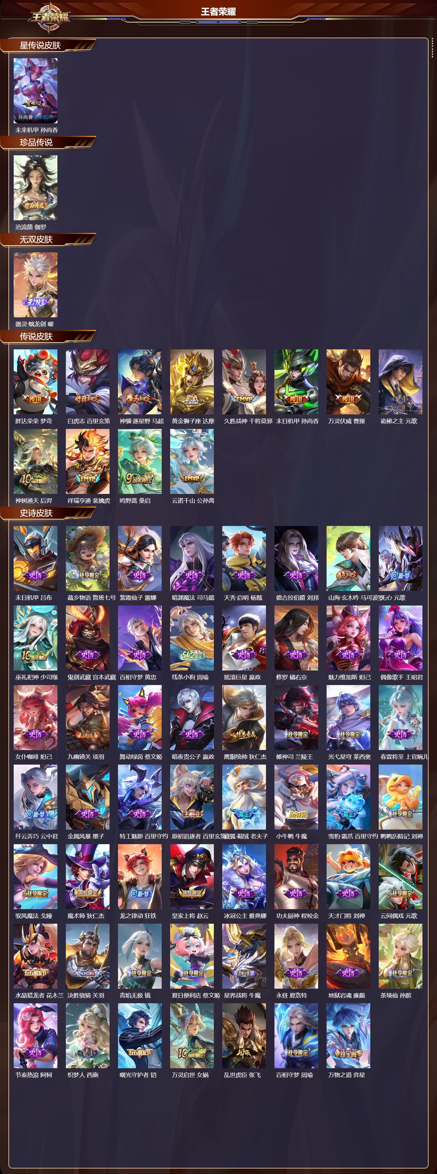 WZMK4205661王者荣耀账号详情图2