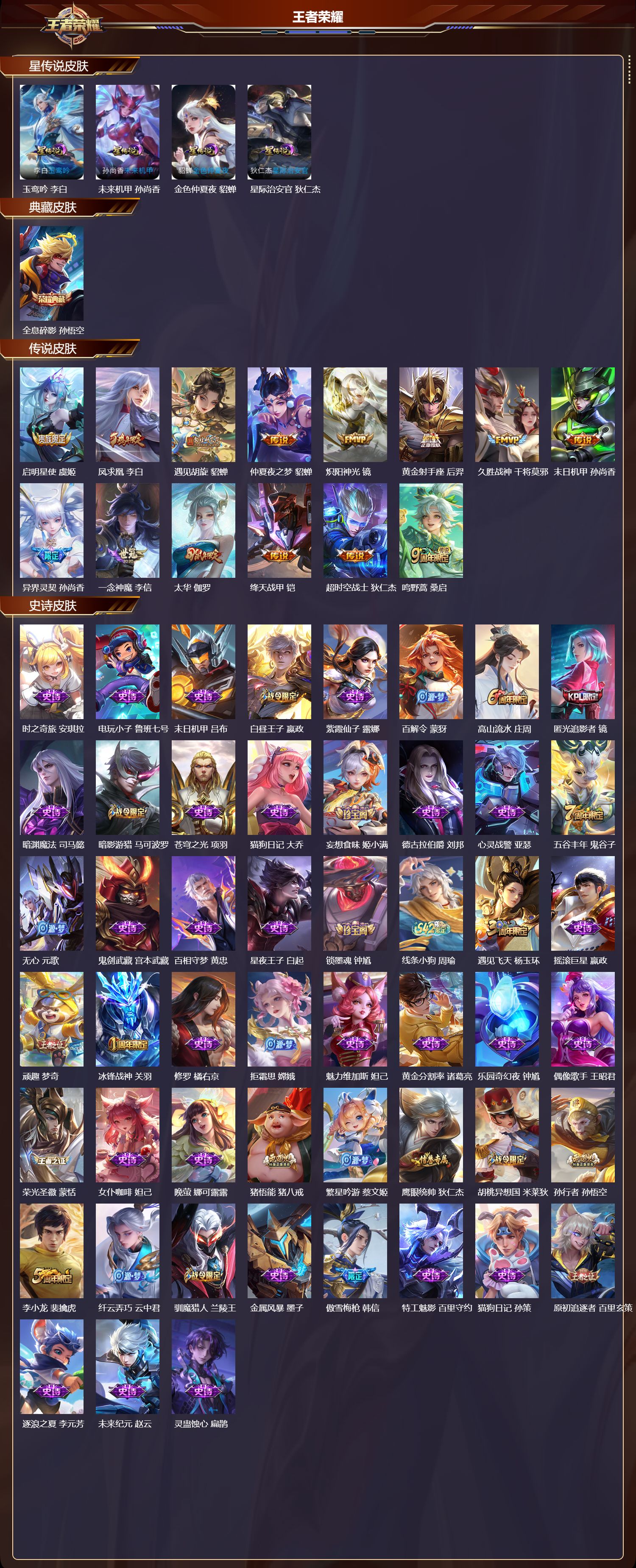 WZQM4205647王者荣耀账号详情图3