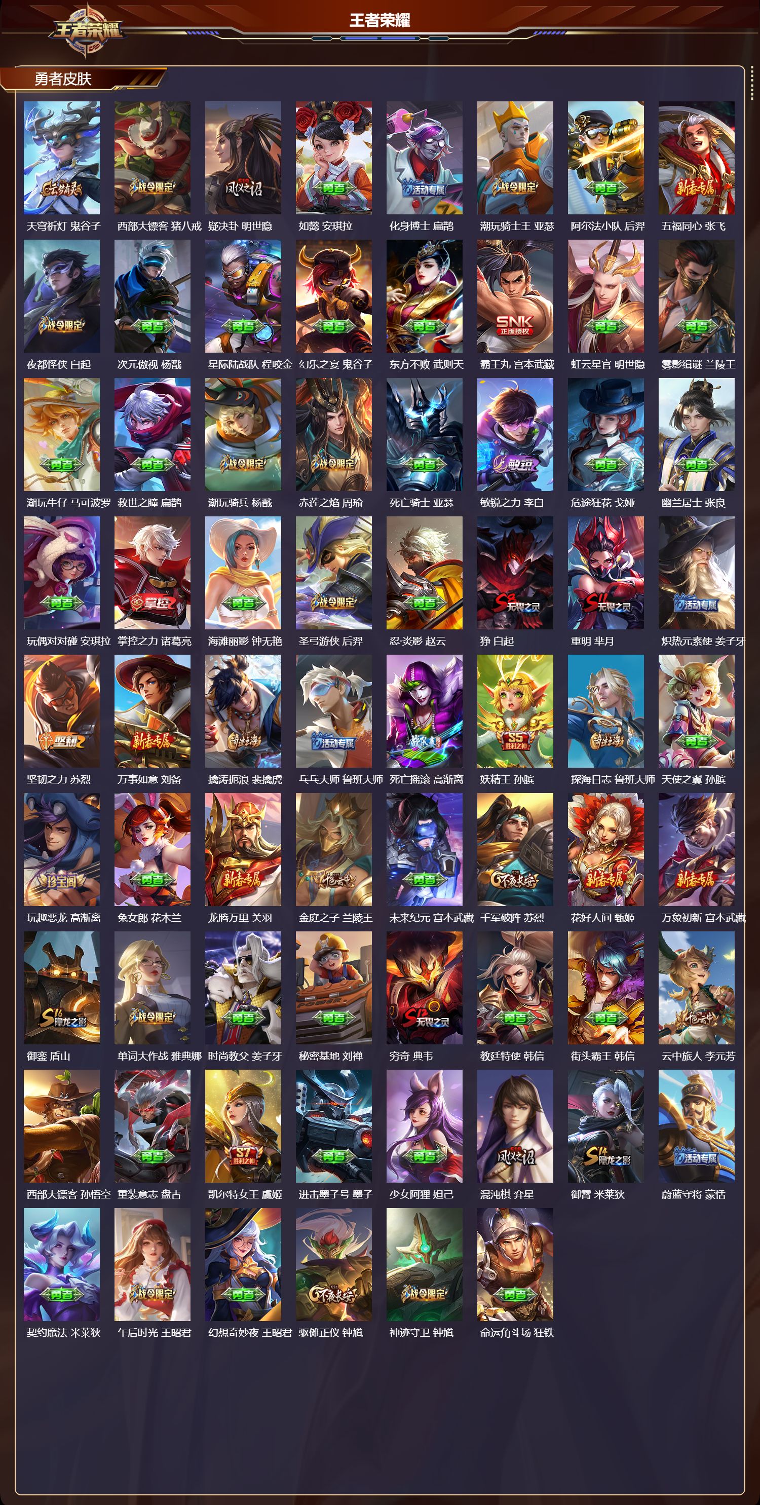 WZMK4205610王者荣耀账号详情图4