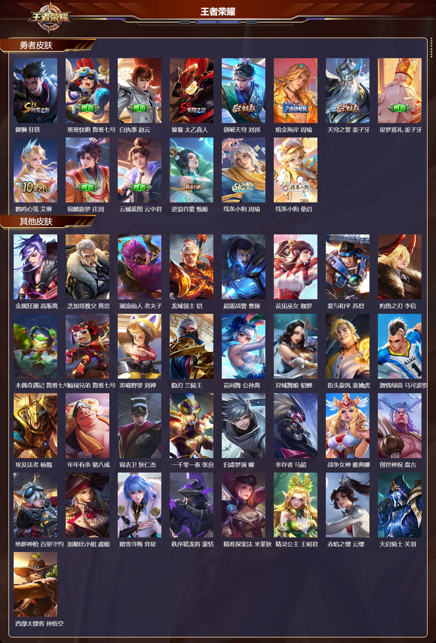 WZMK4210259王者荣耀账号详情图4