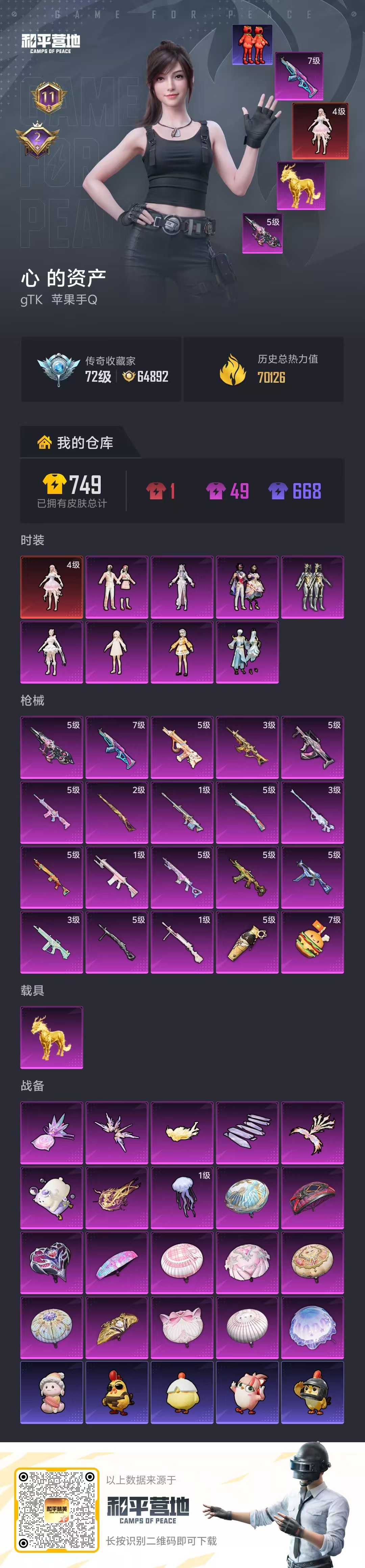 HPSJ4115100和平精英账号详情图2