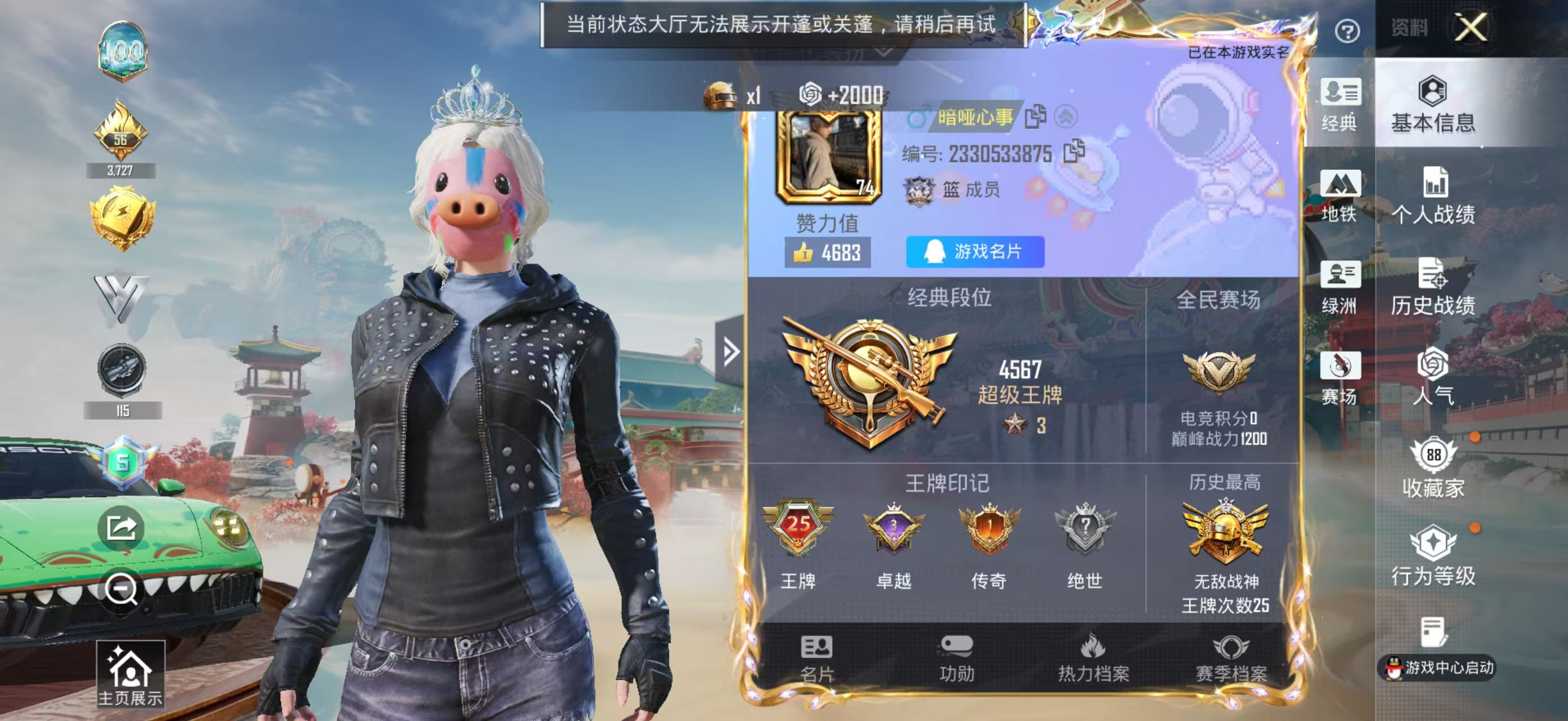 HPSJ4115934和平精英账号详情图3