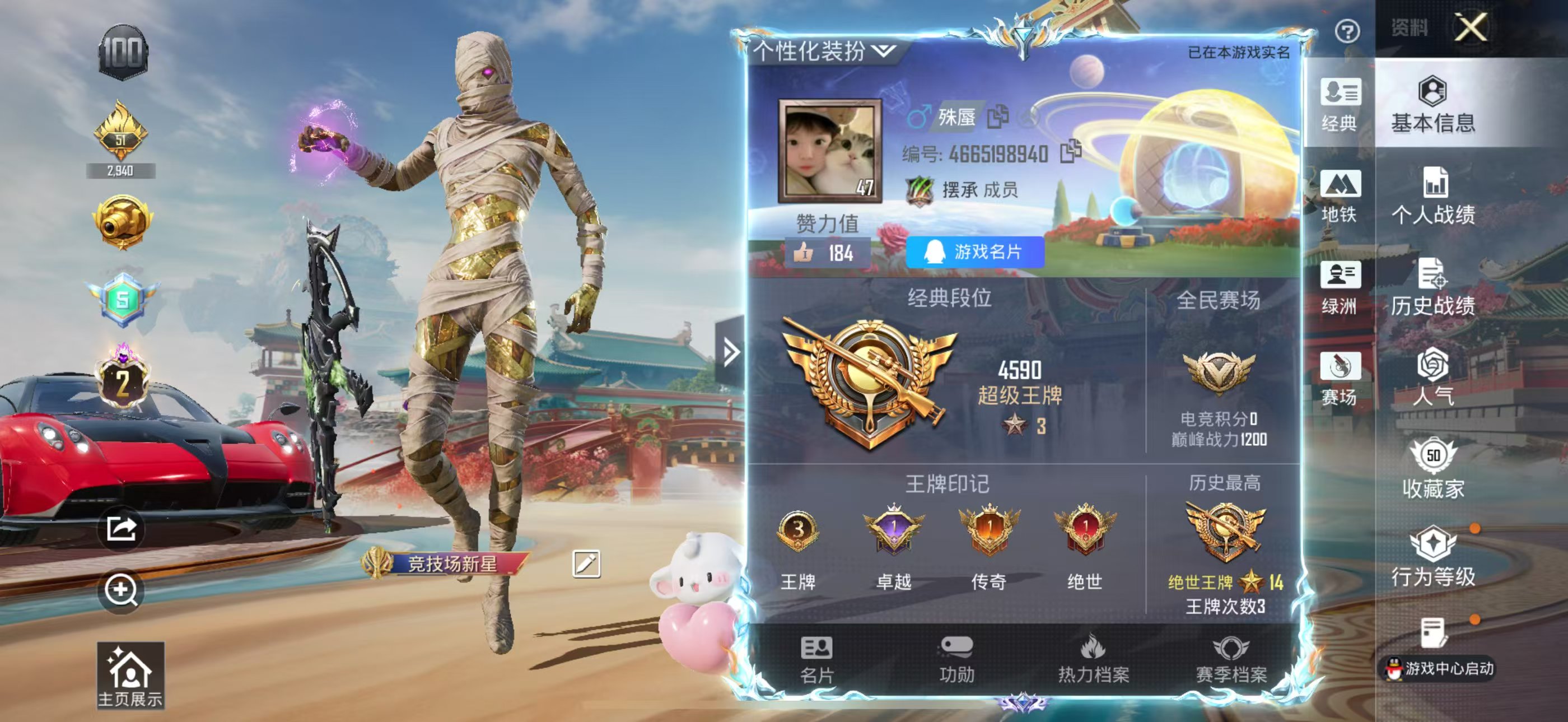 HPSJ4115925和平精英账号详情图3