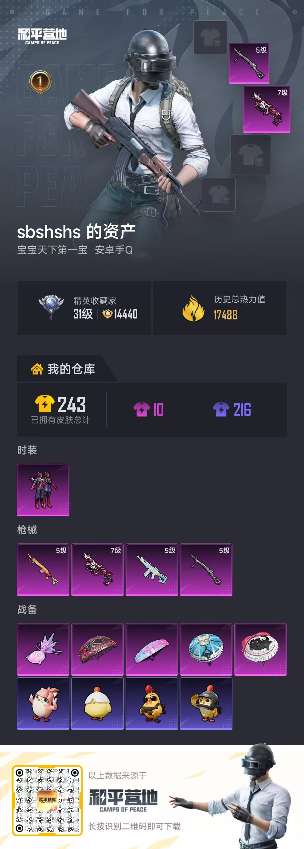 HPSJ4115975和平精英账号详情图2