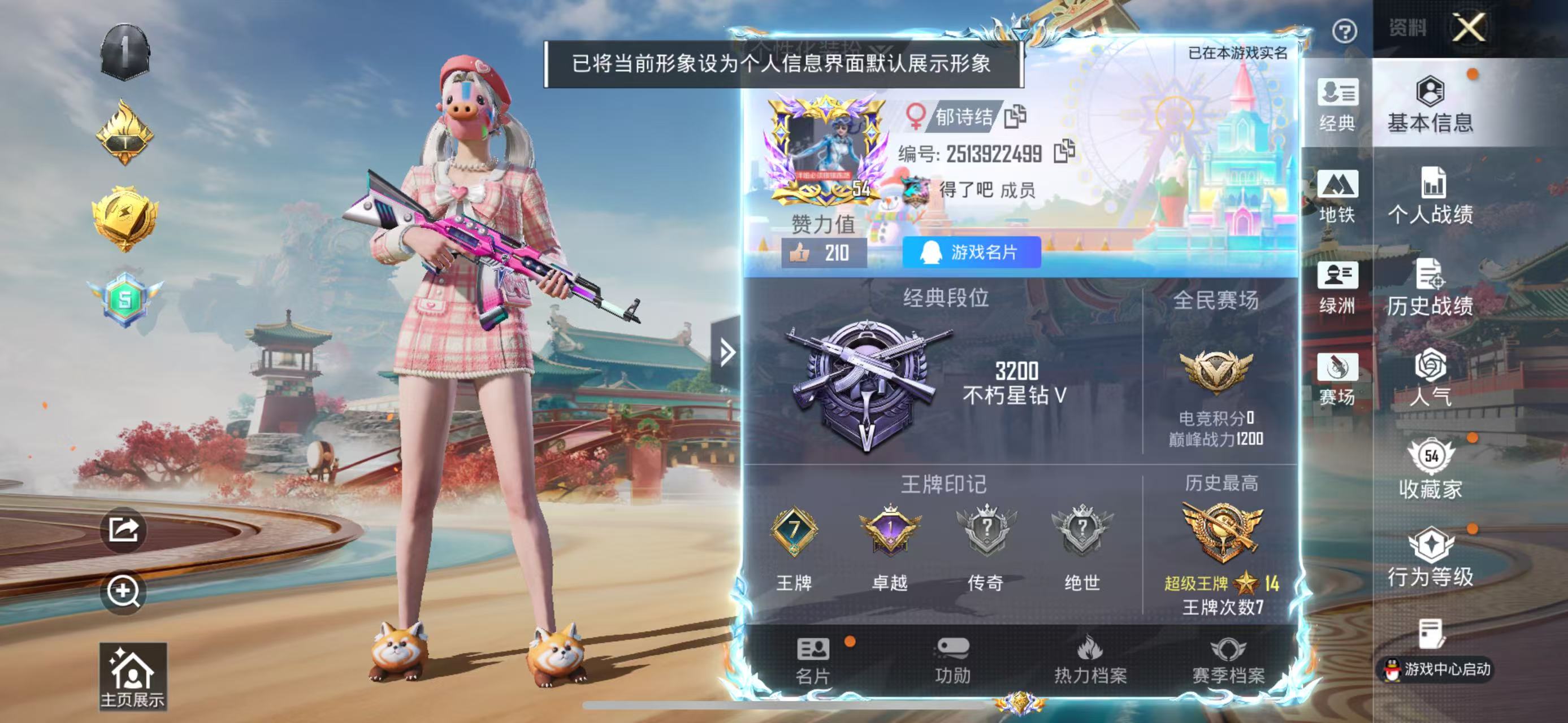 HPSJ4154405和平精英账号详情图3