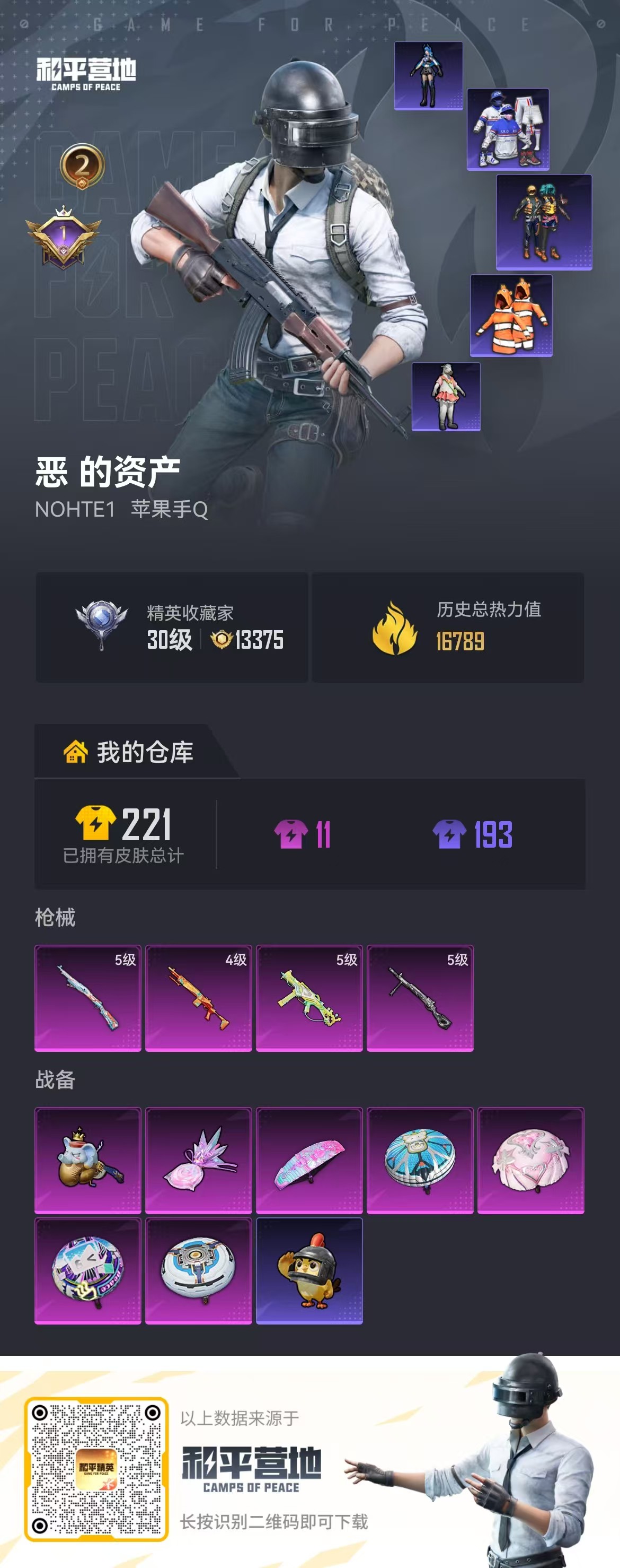 HPSJ4154197和平精英账号详情图2