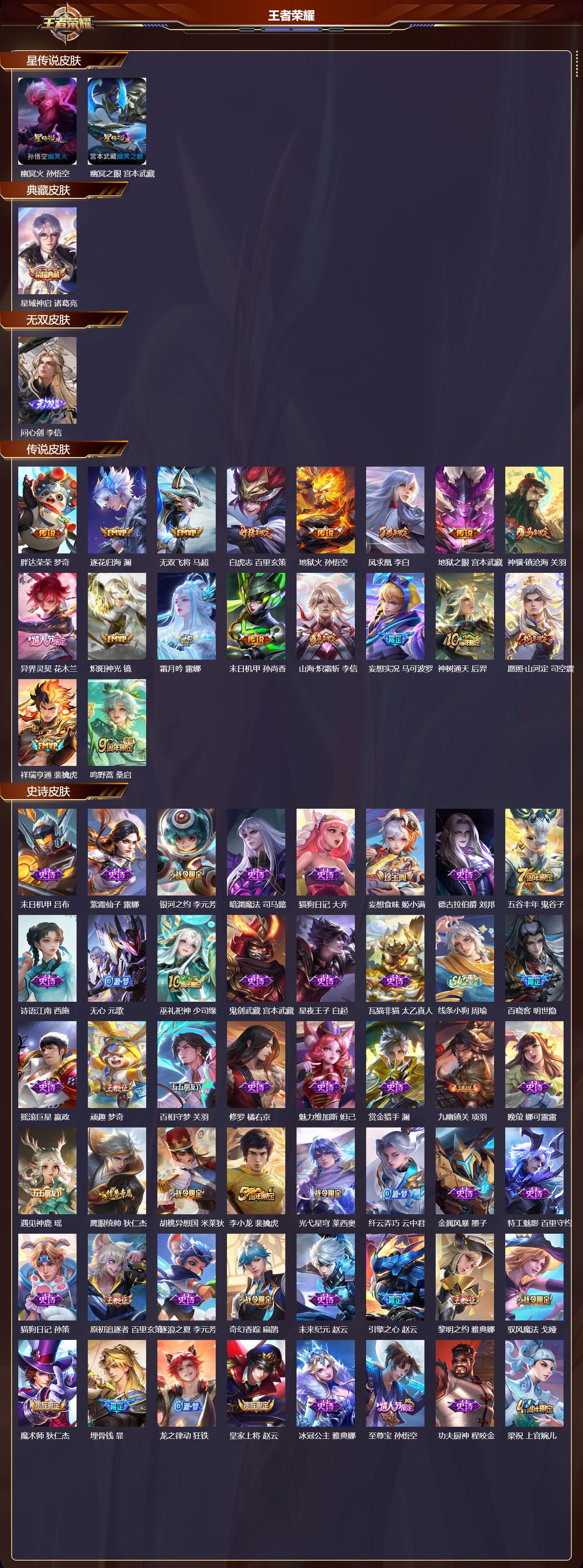 WZMK4295963王者荣耀账号详情图1