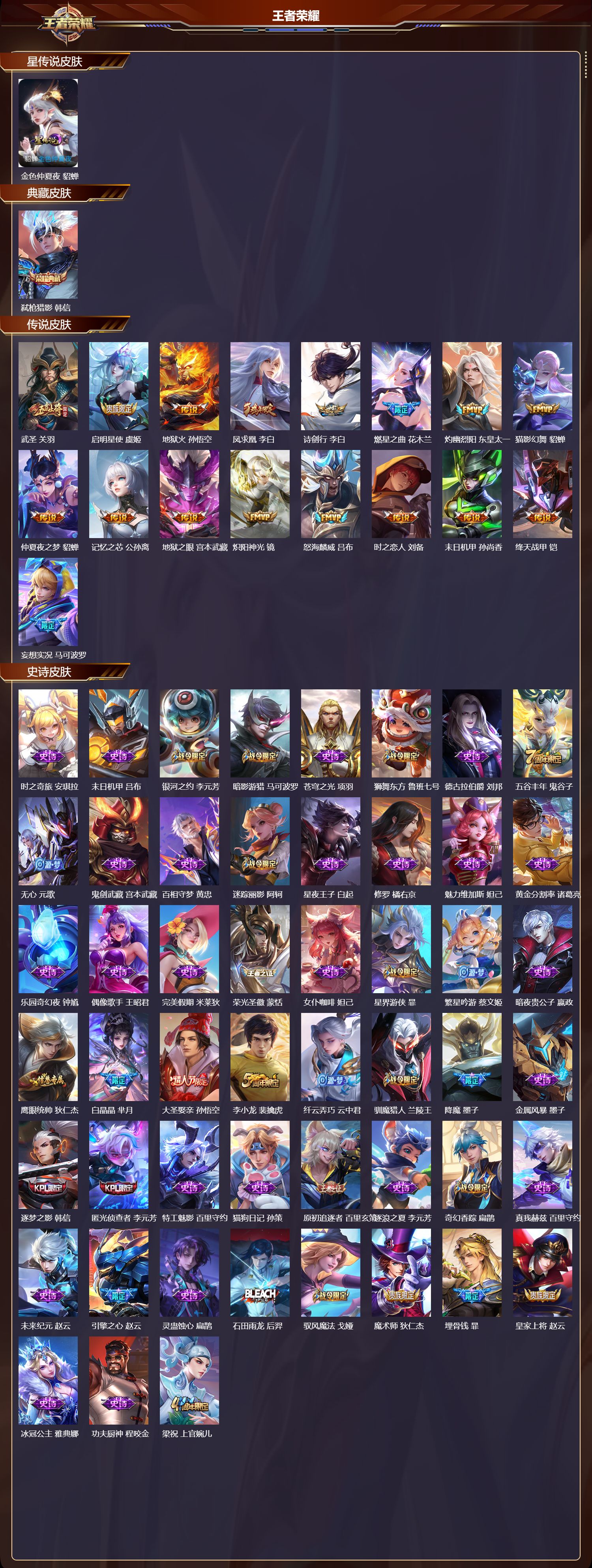 WZMK4302315王者荣耀账号详情图1