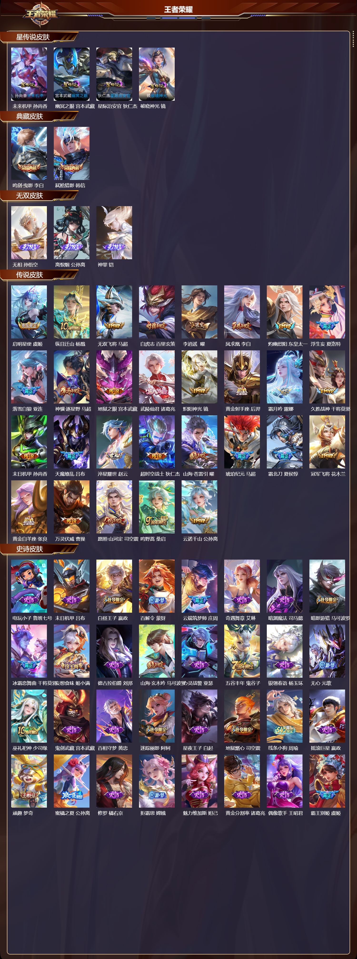 WZMK4302936王者荣耀账号详情图1