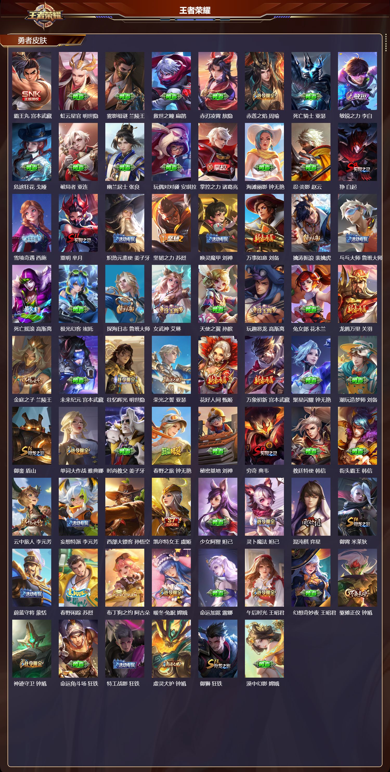 WZMK4302044王者荣耀账号详情图4