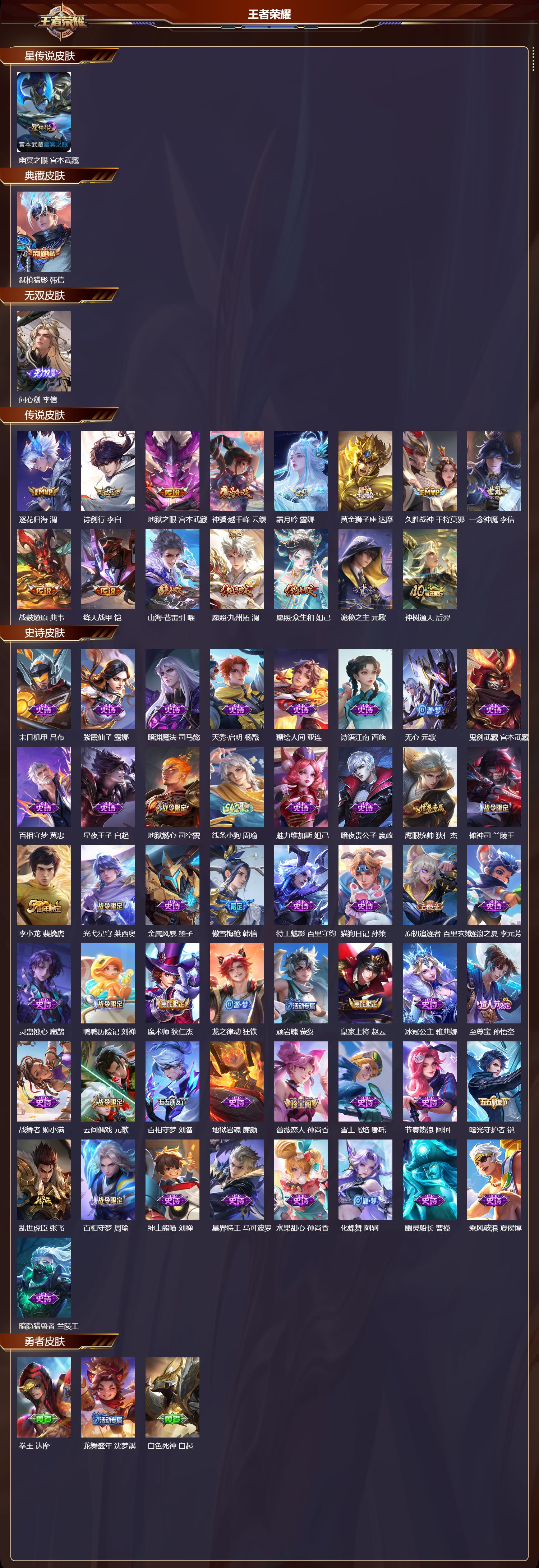 WZMK4302133王者荣耀账号详情图1 WZMK4302133王者荣耀账号详情图1