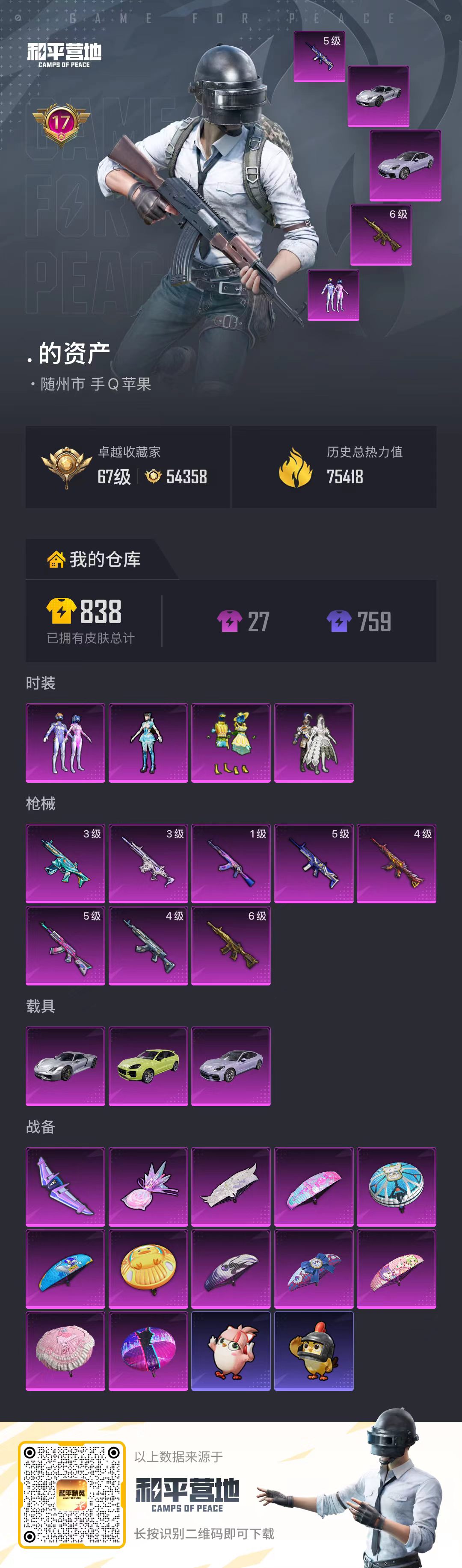 HPCMW4184022和平精英账号详情图1