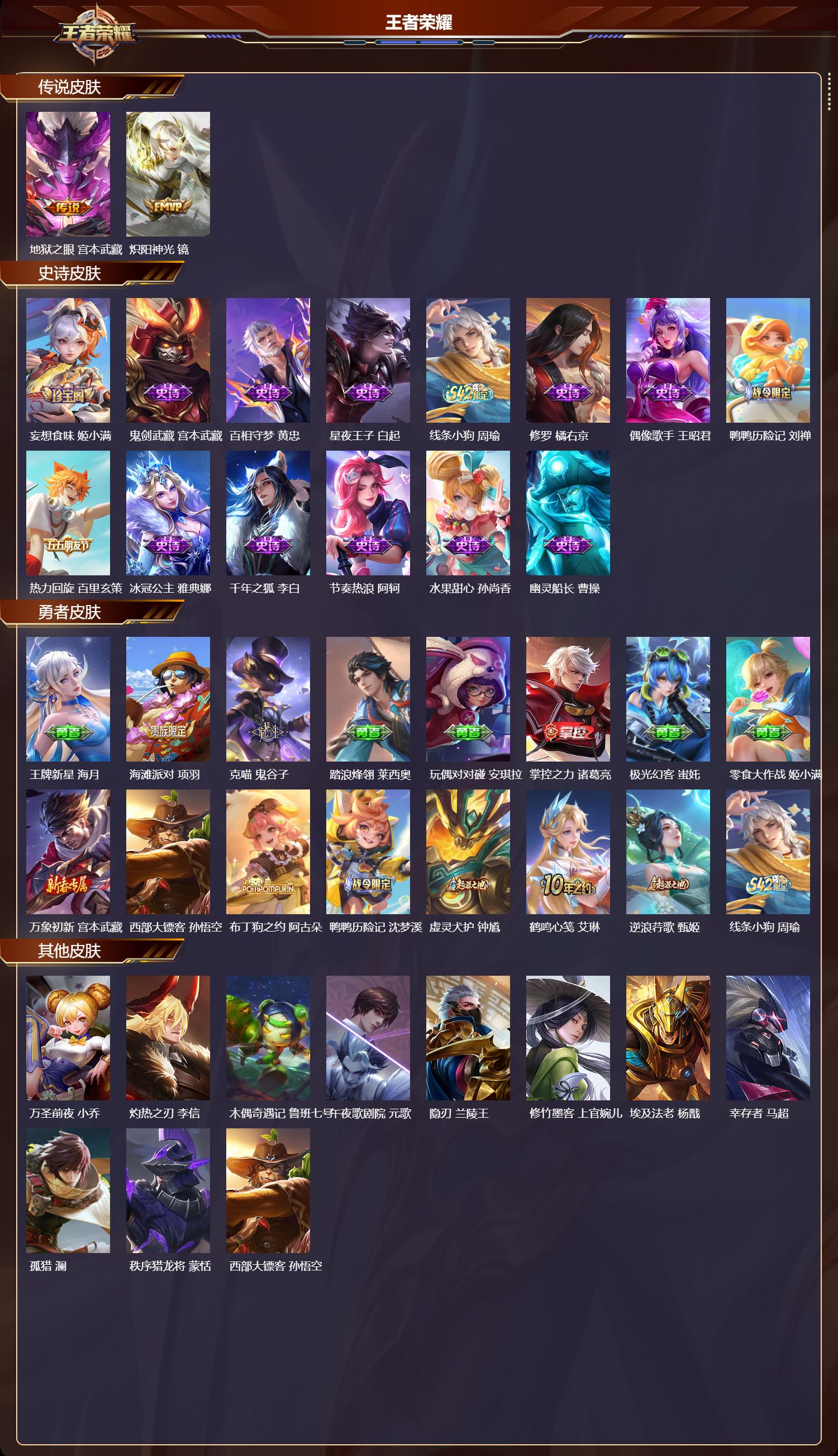 WZMK4302075王者荣耀账号详情图1