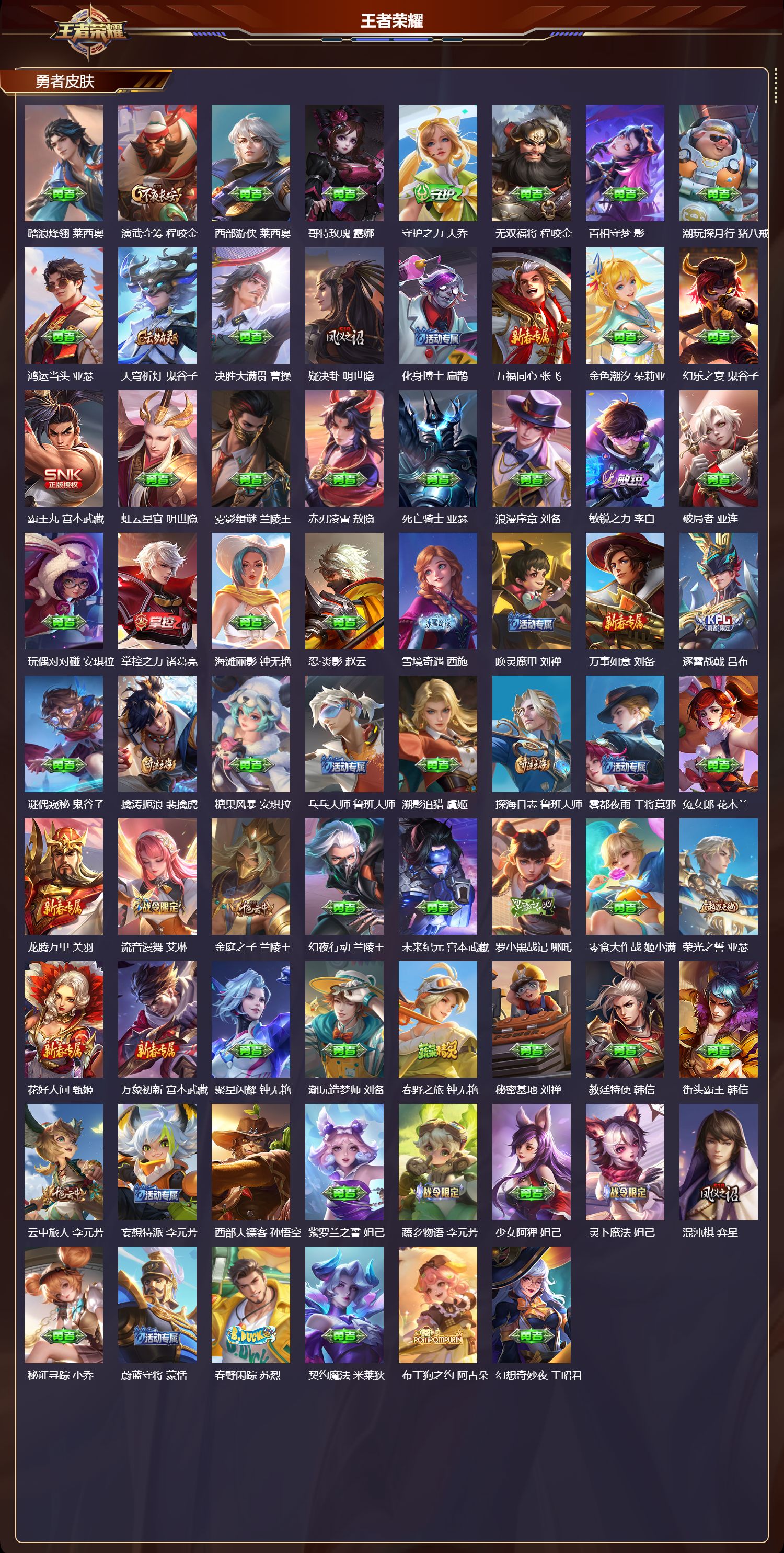 WZMK4302195王者荣耀账号详情图3