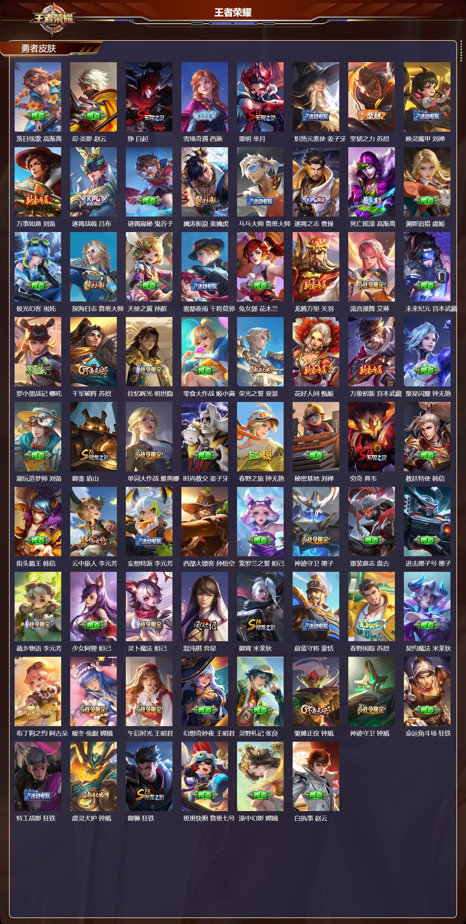 WZMK4302014王者荣耀账号详情图5