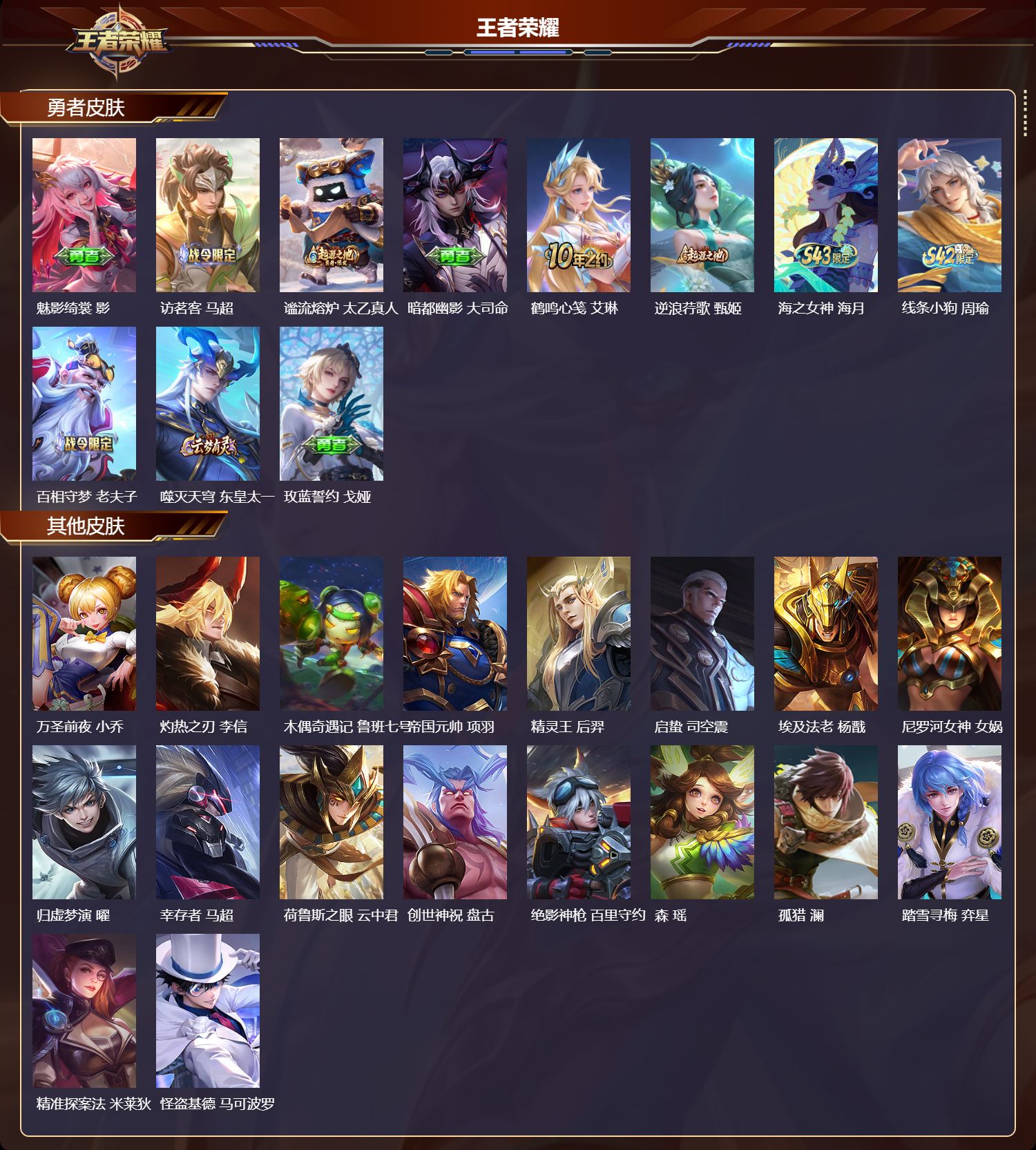 WZMK4302957王者荣耀账号详情图3