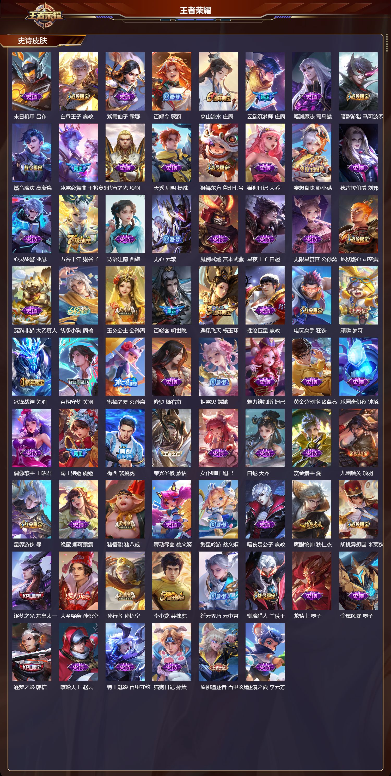 WZMK4302470王者荣耀账号详情图2