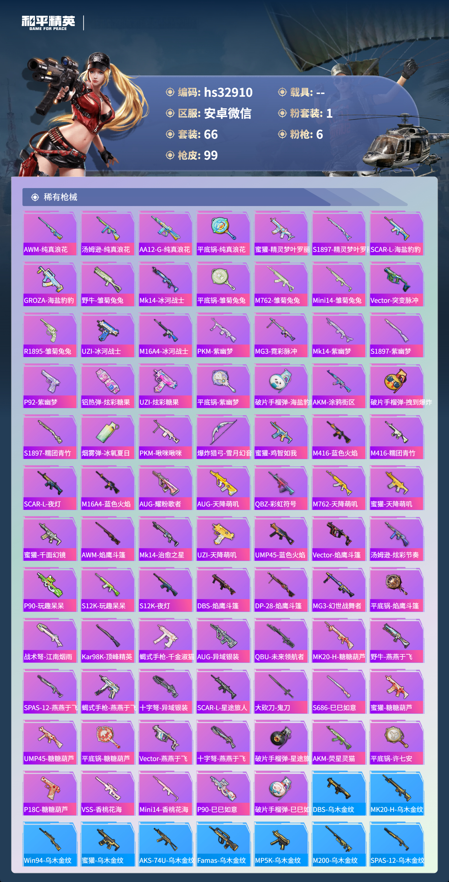 HPCMW4185293和平精英账号详情图5