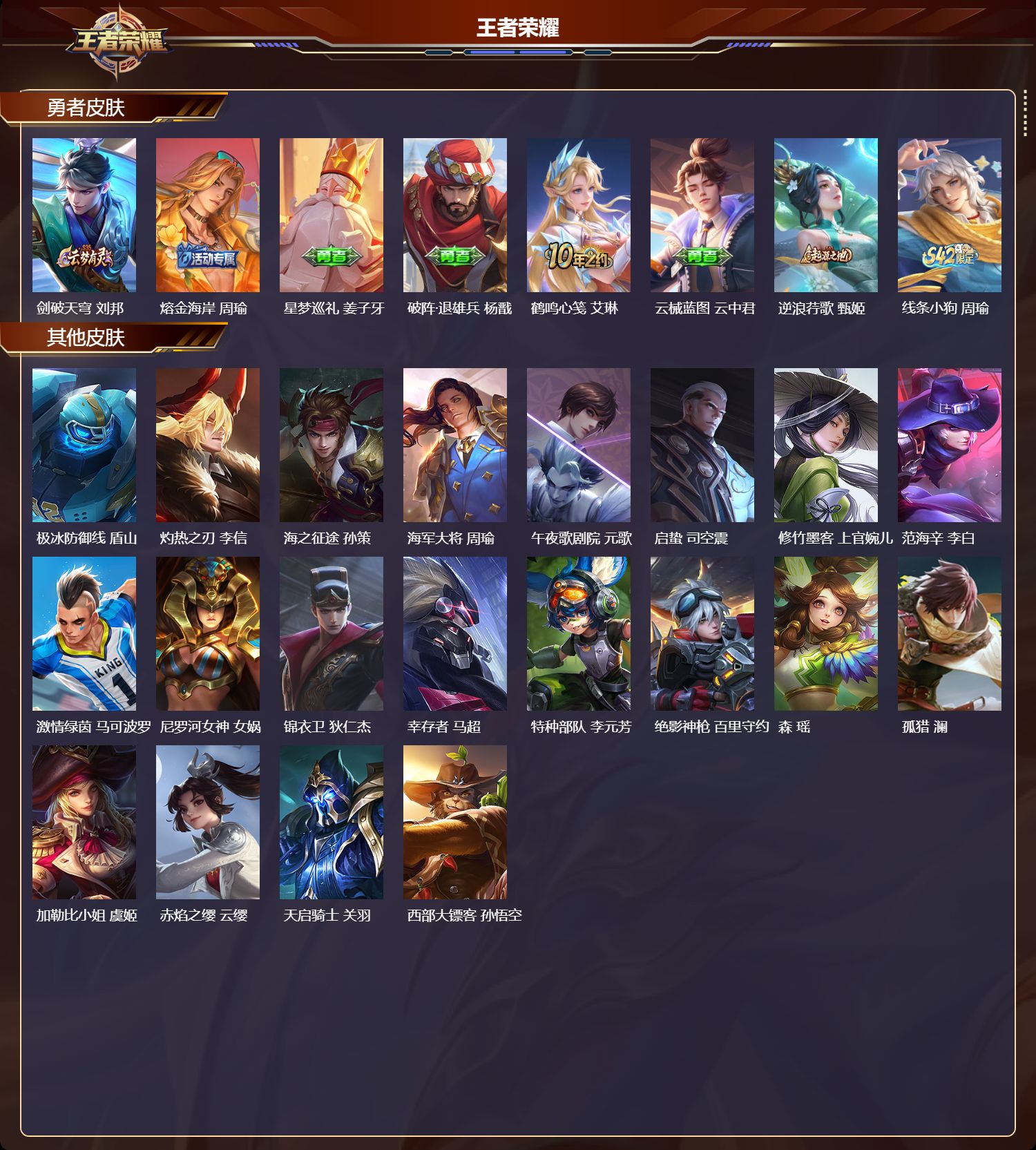 WZMK4302555王者荣耀账号详情图2