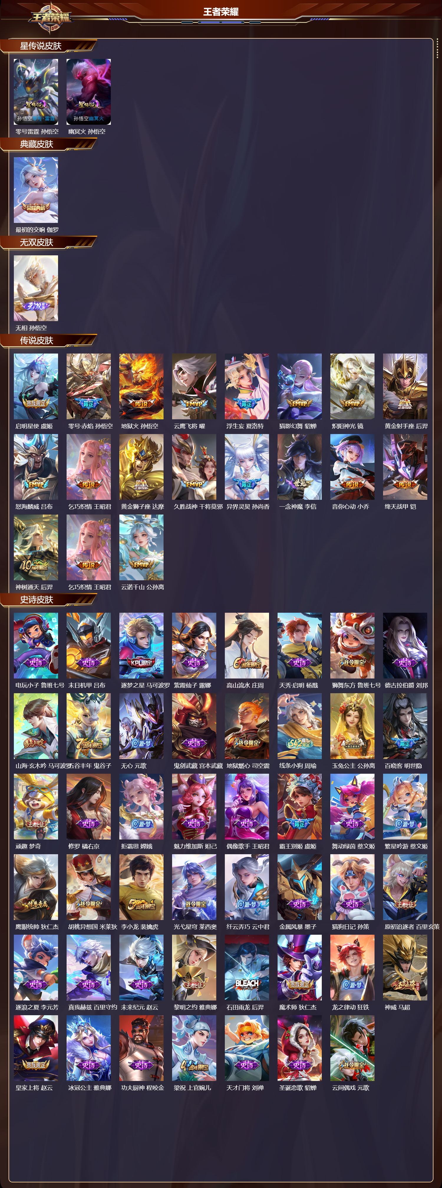 WZMK4302373王者荣耀账号详情图1