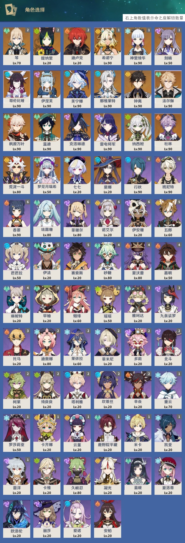 YSMK44581原神账号详情图2