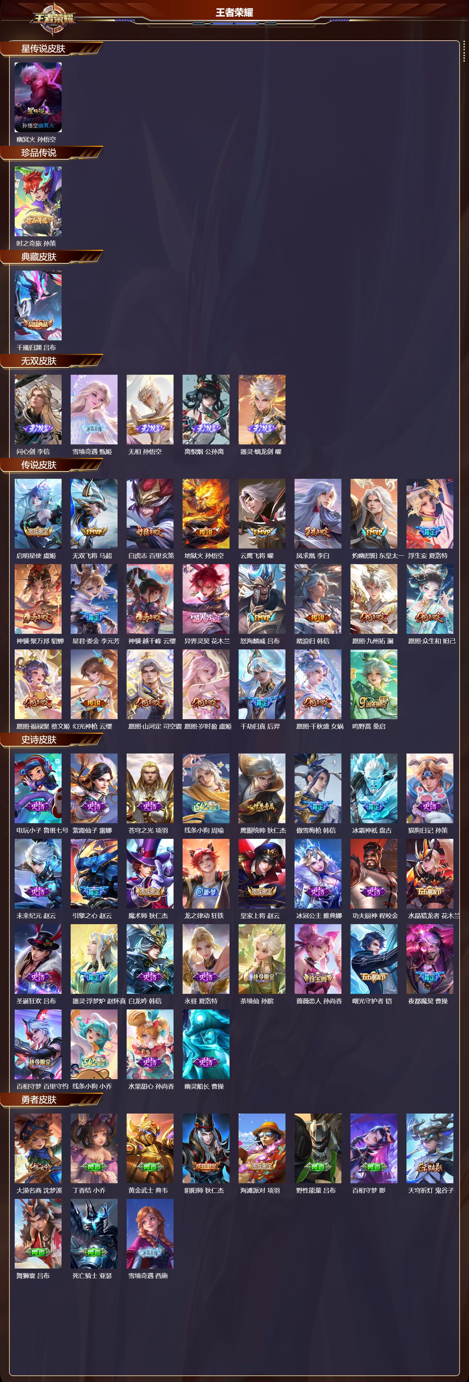 WZMK4303145王者荣耀账号详情图1