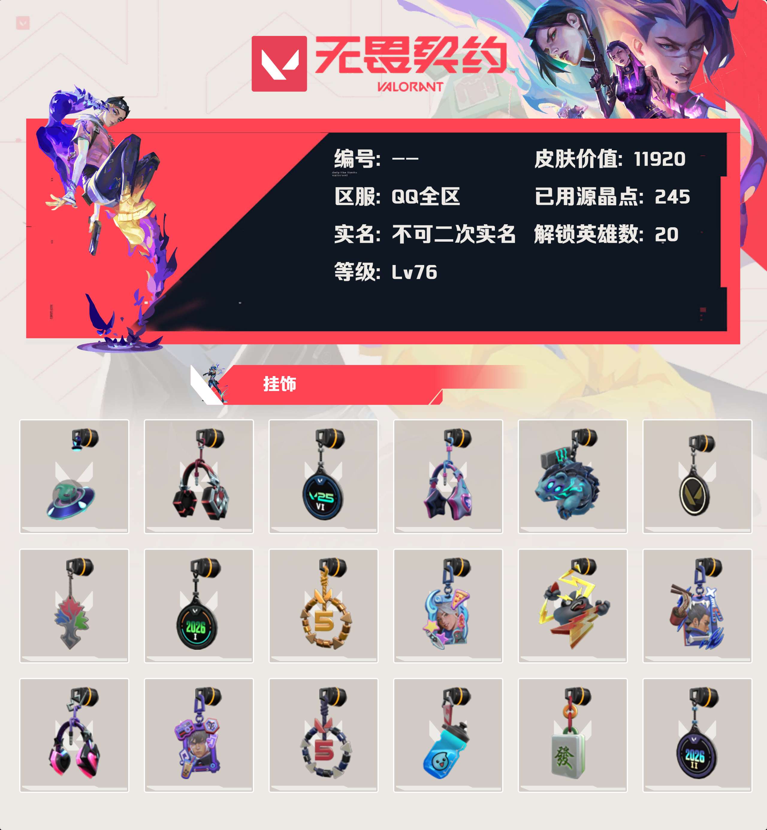 WWQLX431109无畏契约账号详情图2