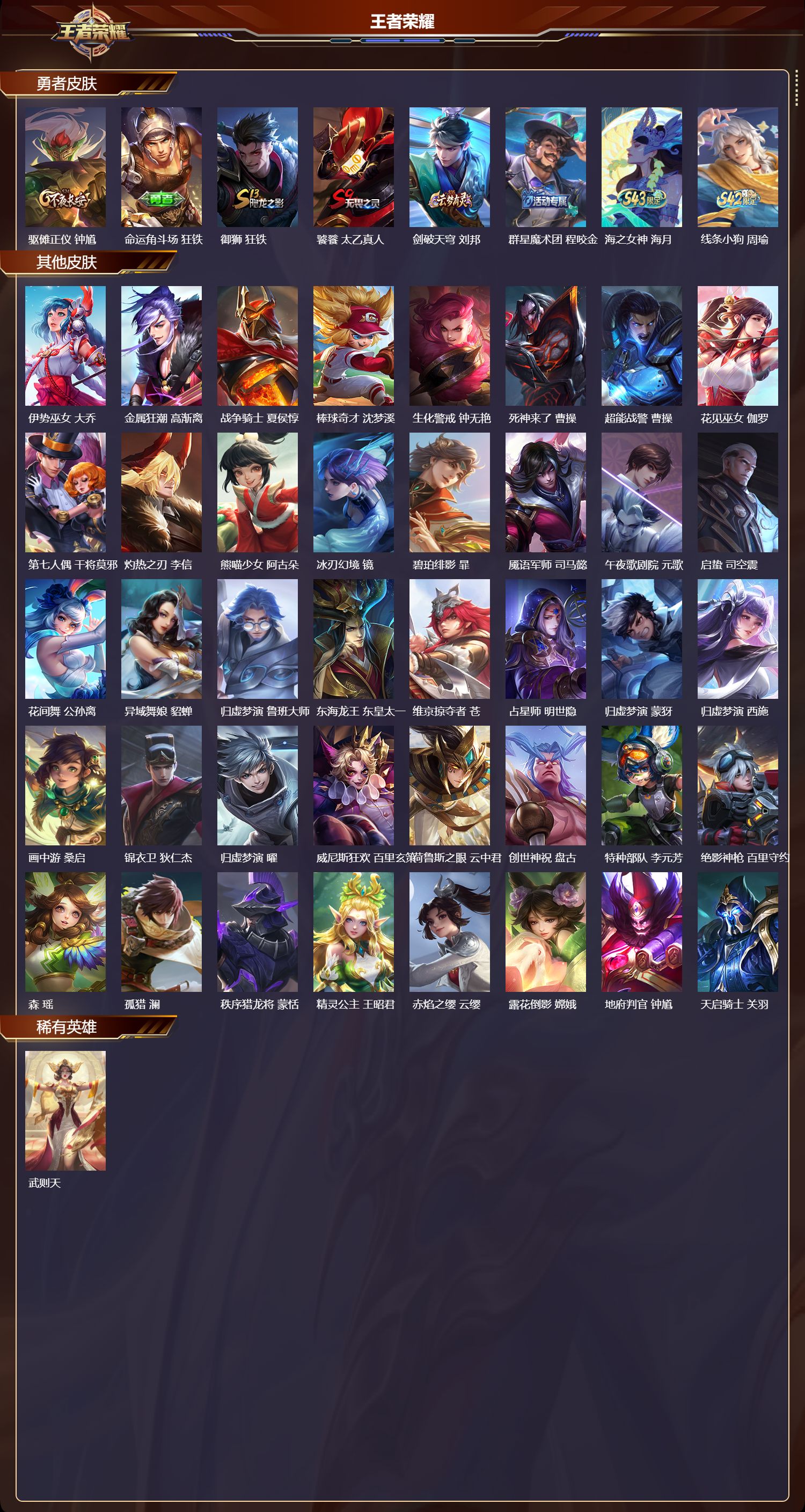 WZMK4303091王者荣耀账号详情图3