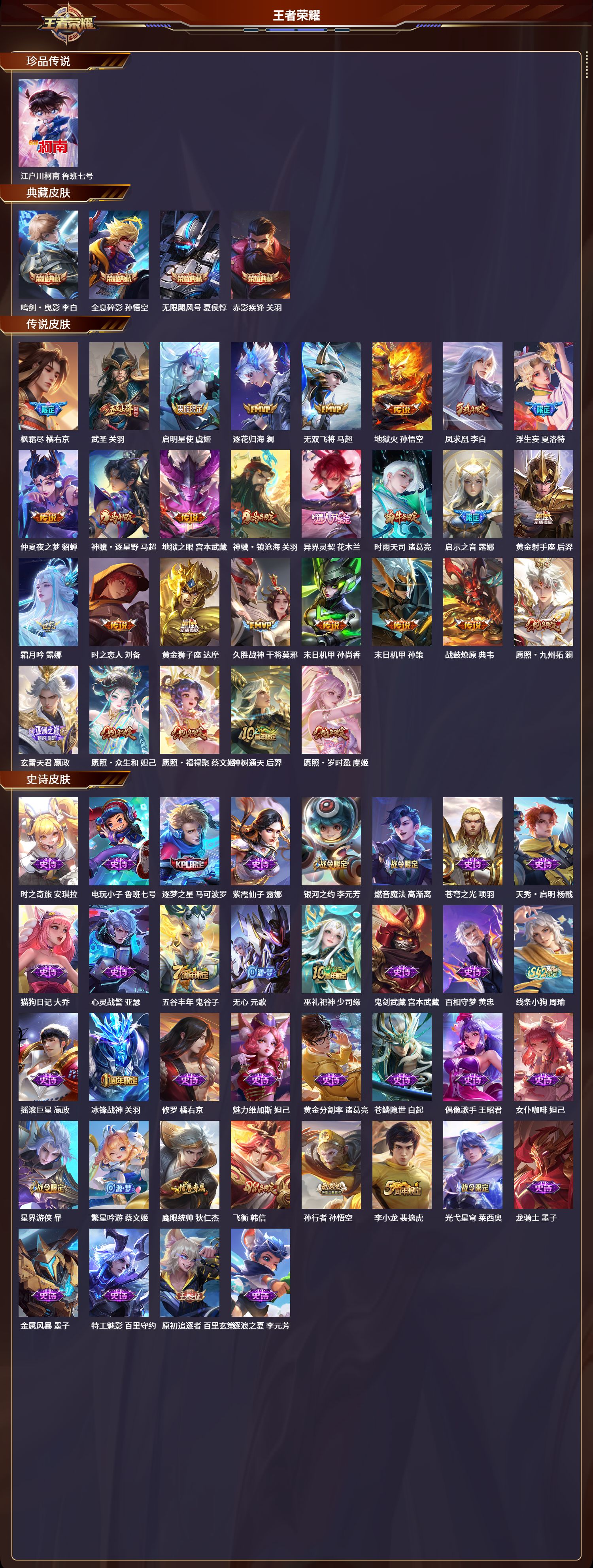 WZLX4309117王者荣耀账号详情图1