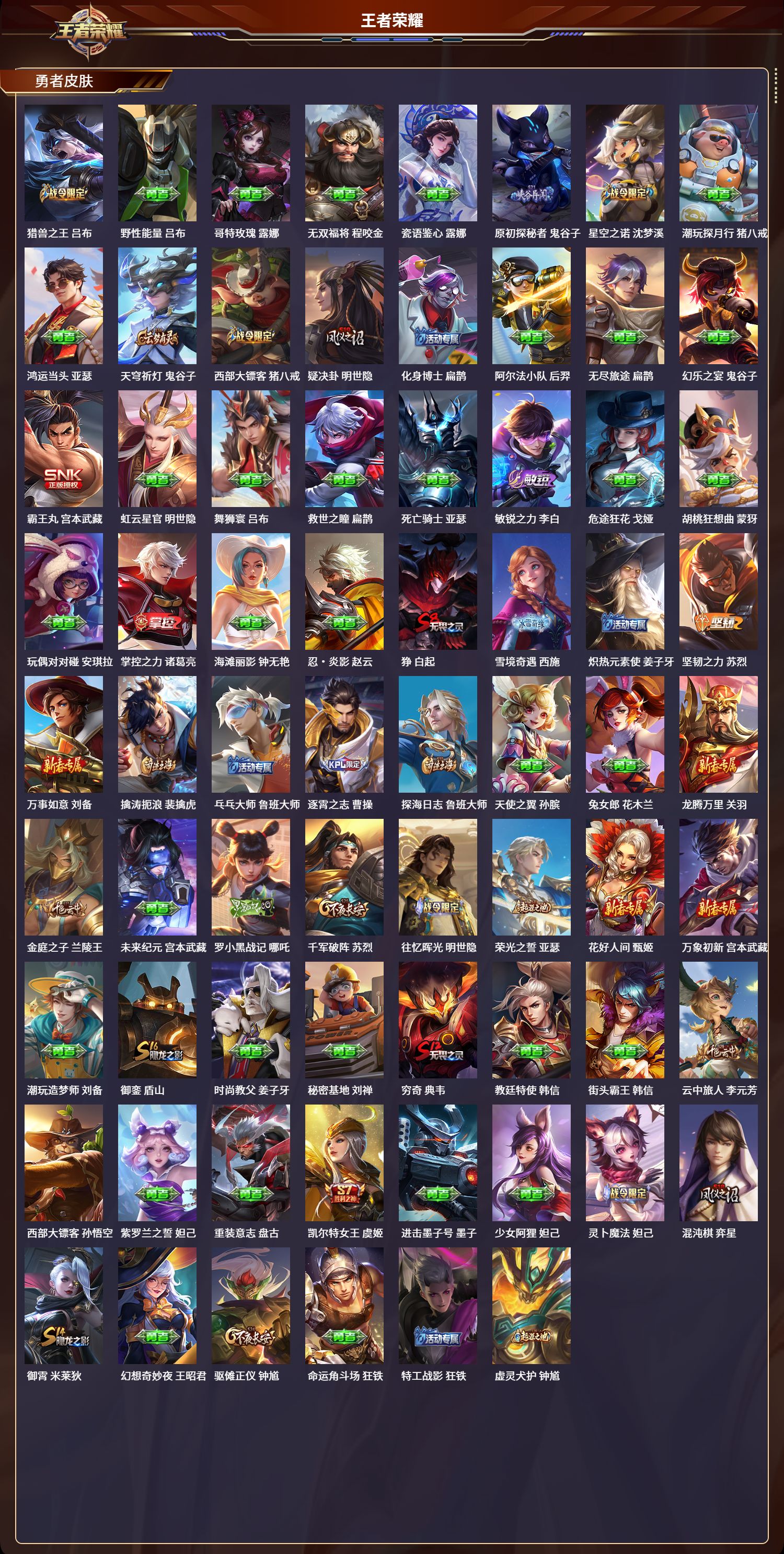 WZLX4309117王者荣耀账号详情图3